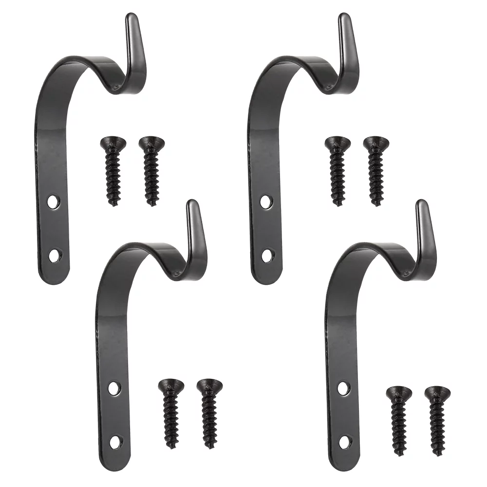 ODOMY 4pcs Hanging Plant Hook,Metal Wall Hook Flower Pot Bird Feeder Hanger Plant Hanger Bracket for Outdoor