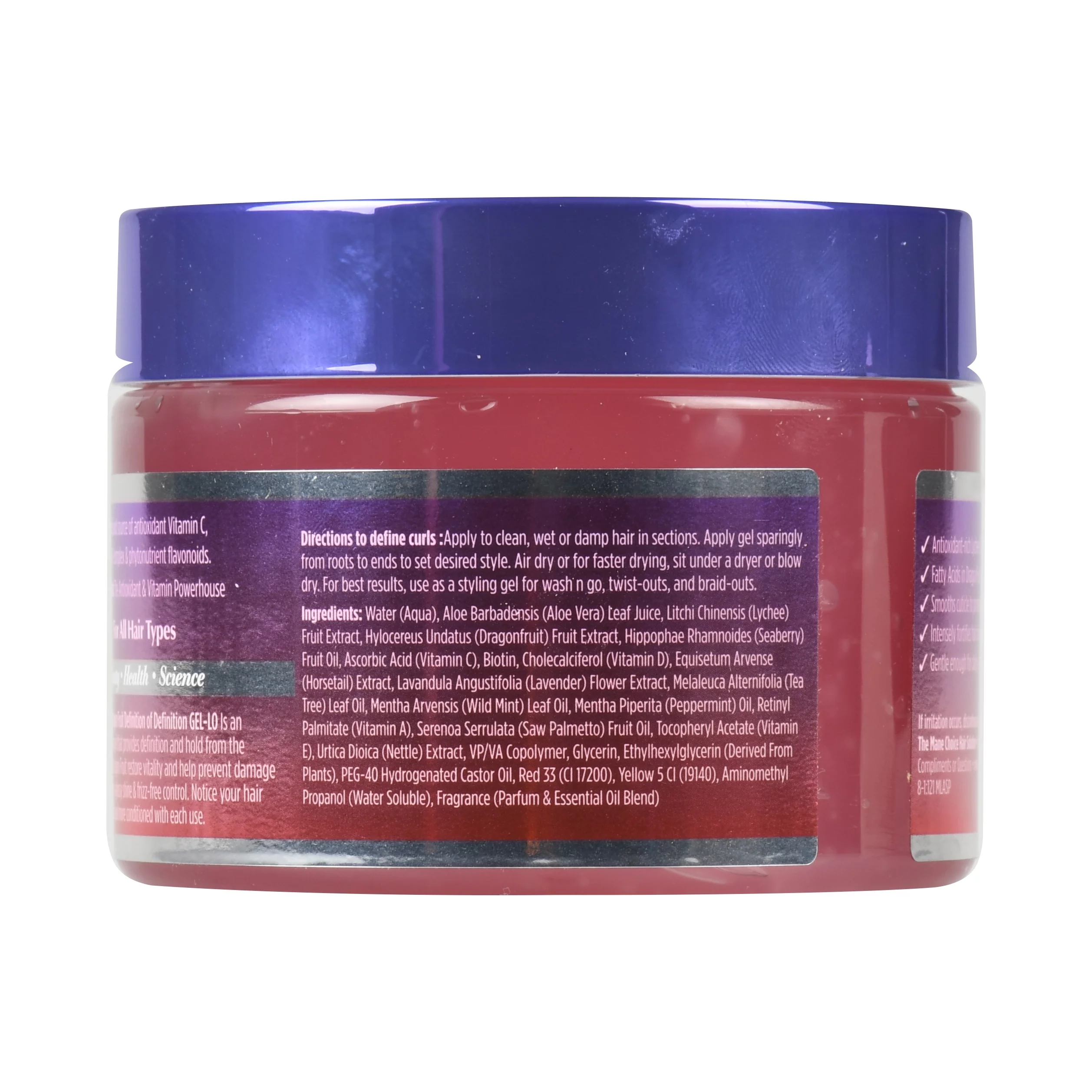 The Mane Choice Exotic Cool Laid Refreshing Cool Scalp & Nourished Laid Hair Luscious Lychee & Dragon Fruit Definition of Definition GEL-LO 12 oz