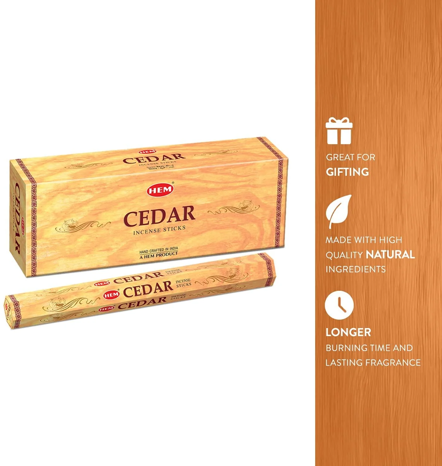 cedar - box of six 20 gram tubes - hem incense