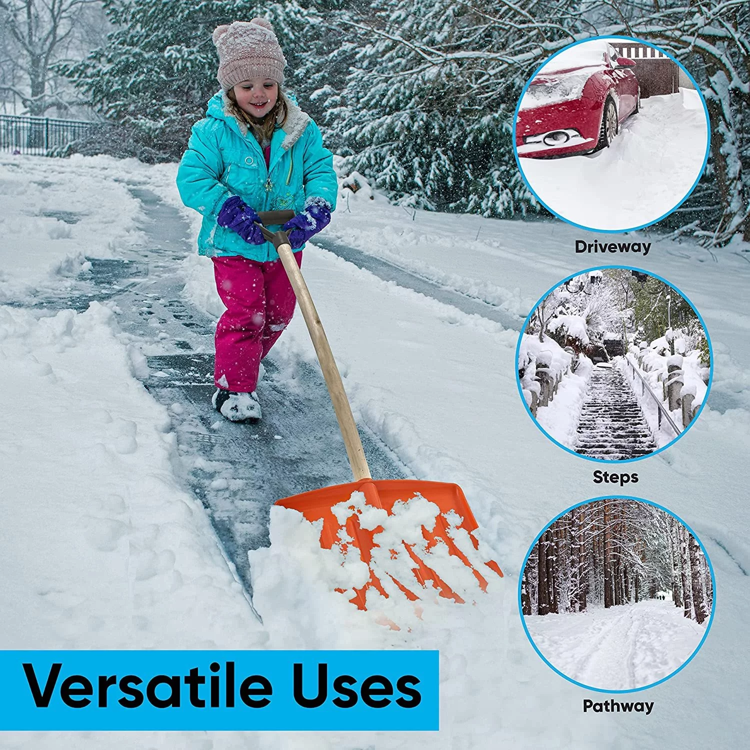 LPFEP 2811600 Steel 16-Tine Bow Rake with 57 in. Hardwood Handle with Cushion Grip, 16 inch