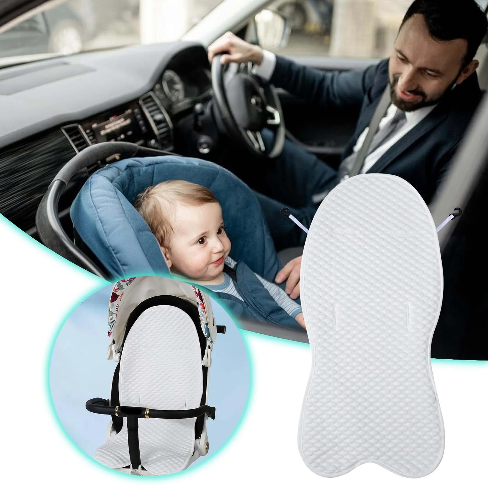 QNFEPKG Double Cushion Banquette Seating Cushions Car Seat Pad Stroller Pad Breathable Car Seat Pad Breathable Ice Stroller Pad Multifunctional Car Seat Protector Pad