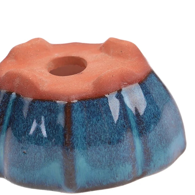 Chinese Style Ceramic Bonsai Flower Pot With Holes for Garden Decor - Handcrafted Plant Planter and Decoration - Small Size 7.5*5.7*4cm