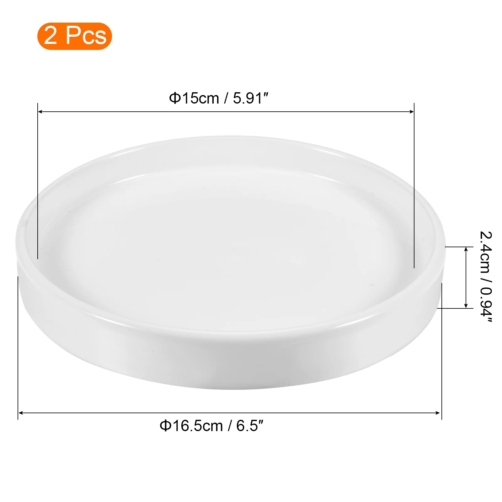 Unique Bargains Ceramic Round Plant Pot Saucer Drip Tray for Gardening 2pcs