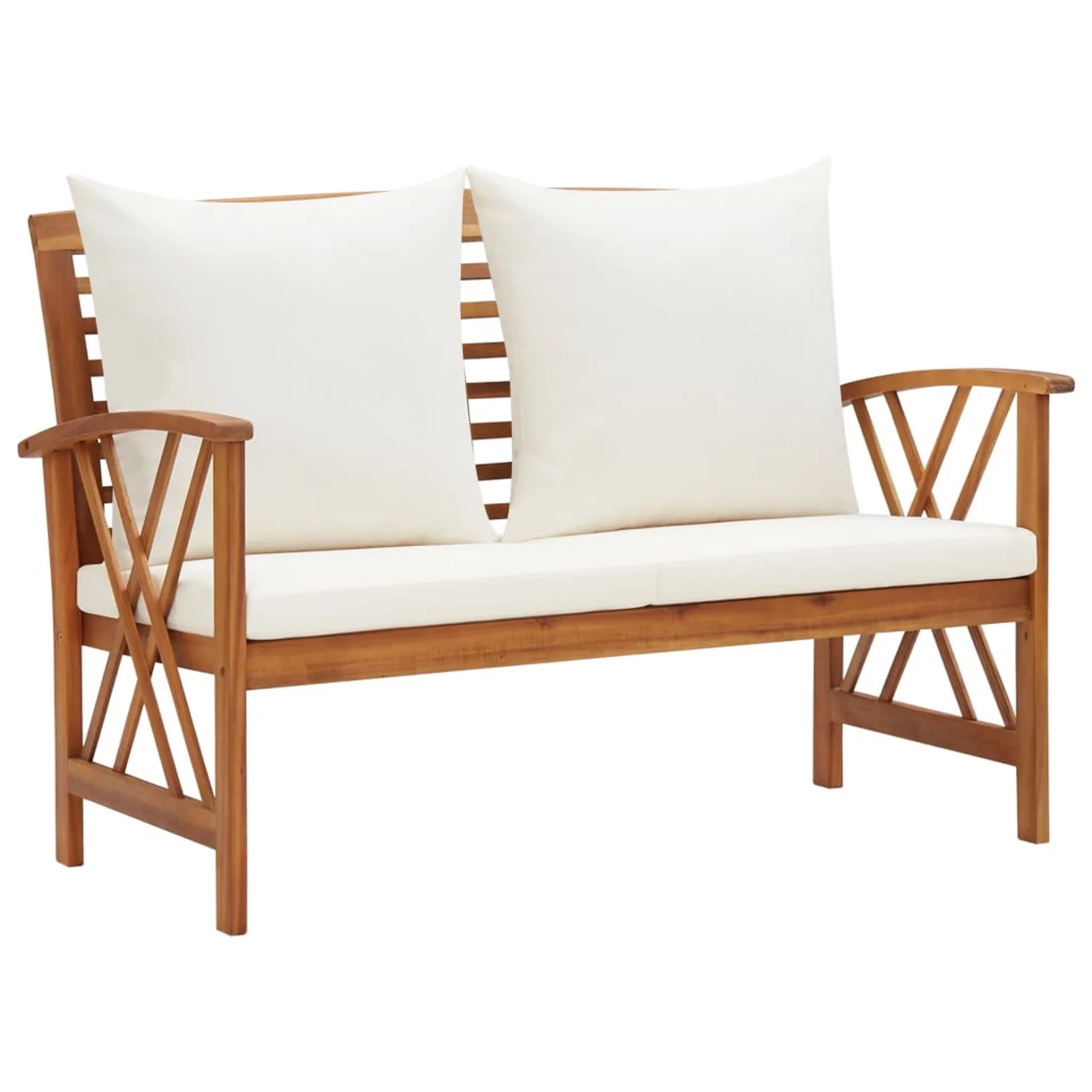 Walmeck 2 Piece Patio Set with Cushions Solid Acacia Wood