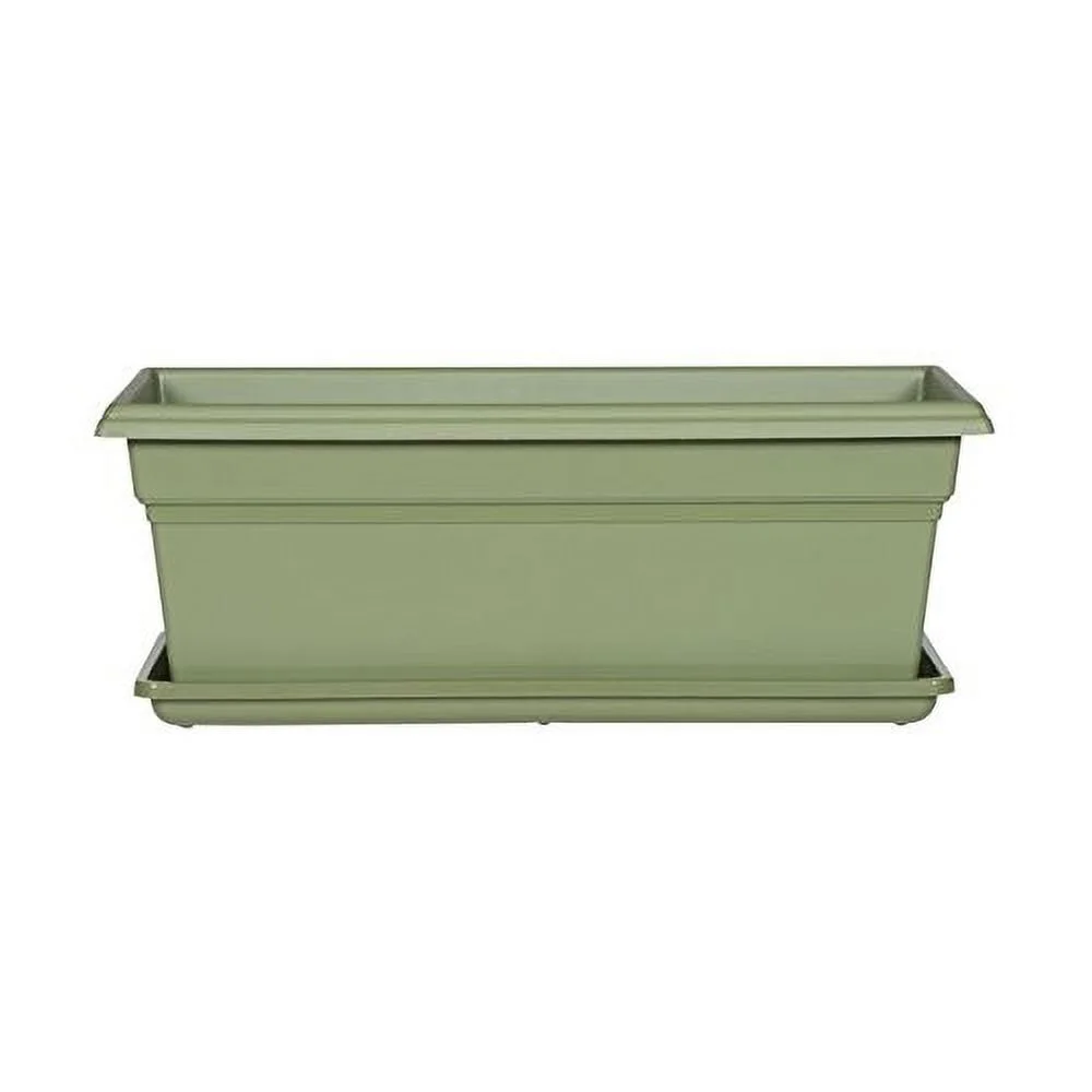 Novelty Countryside Plastic Flower Box Tray, Sage 18