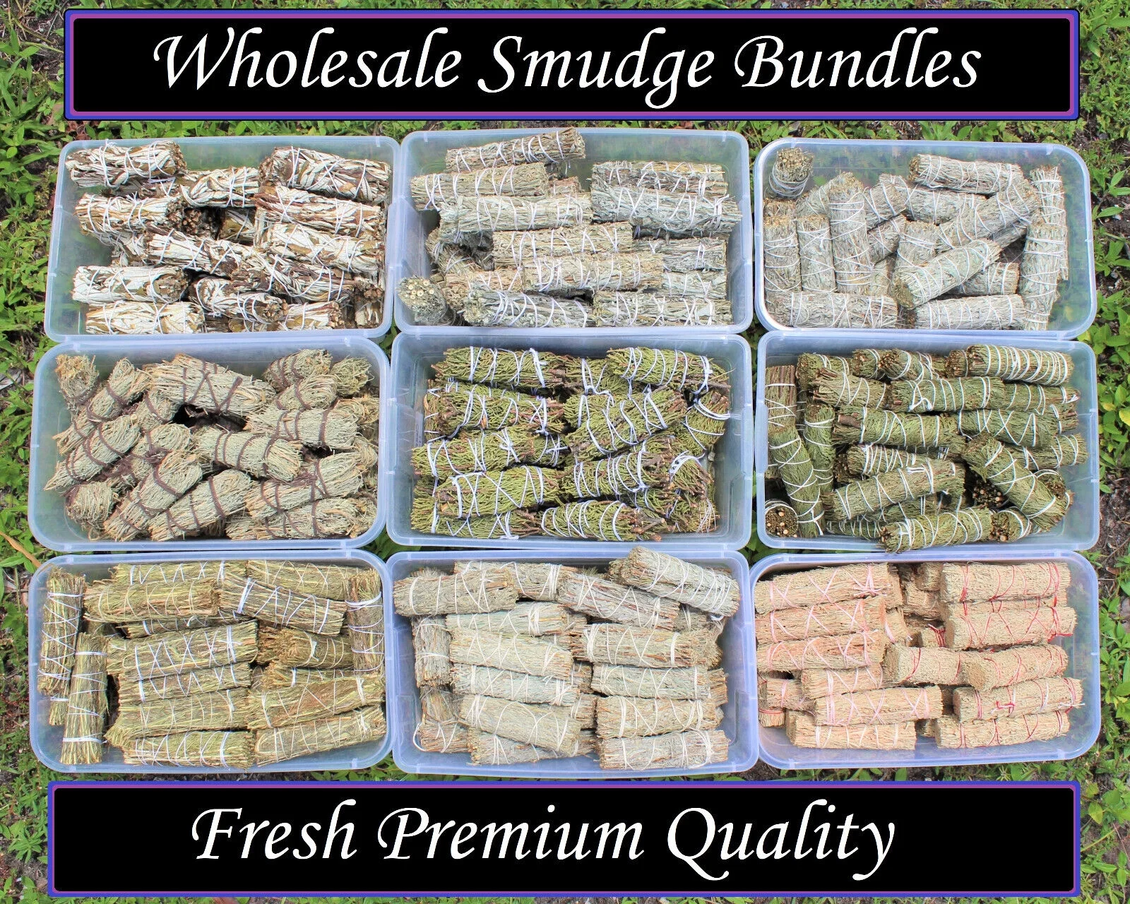 WHOLESALE Sage Smudge Bundles: Black, Blue, Cedar, Copal, Desert, White, Yerba!