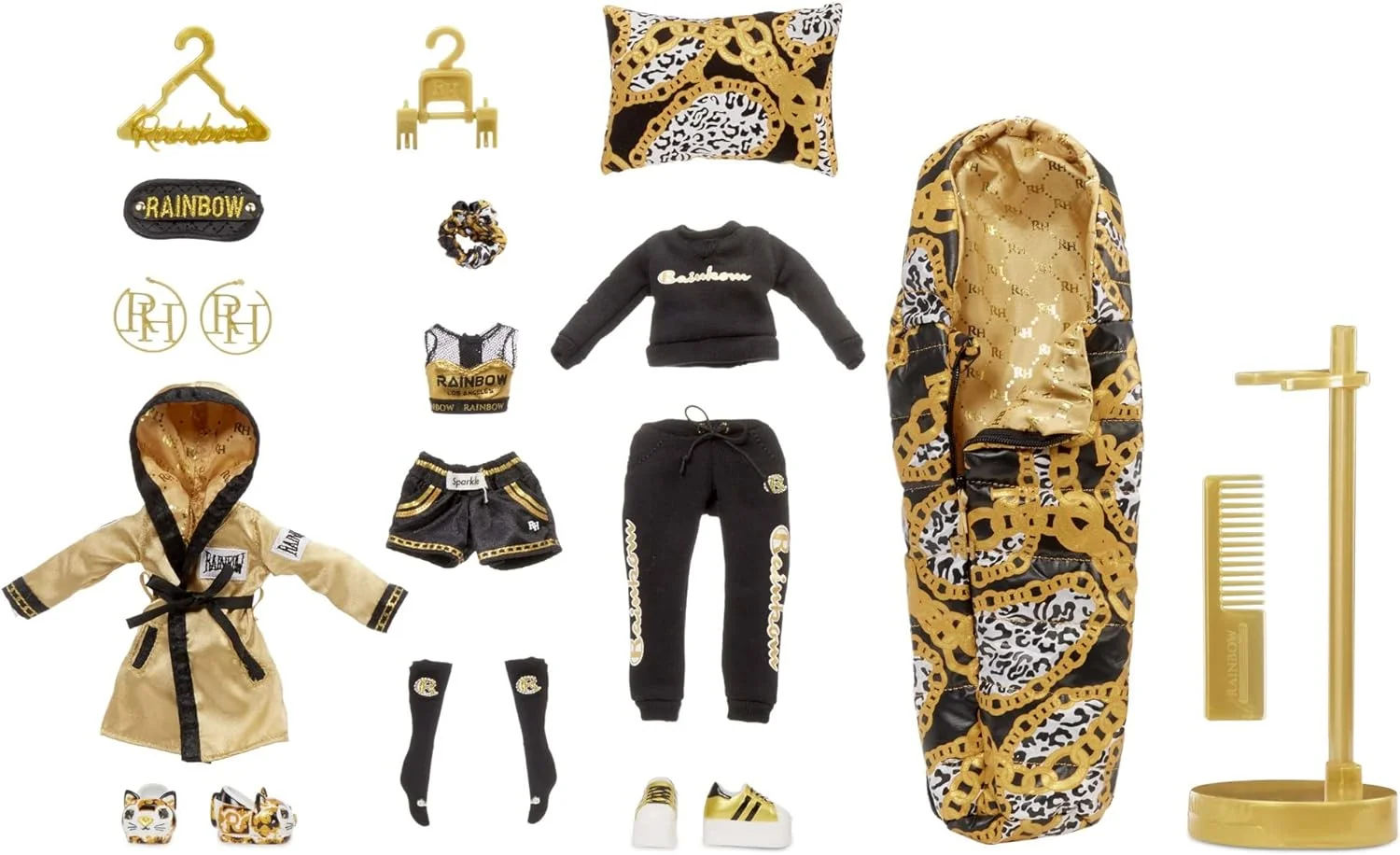 Rainbow High Slumber Party Fashion Doll and Playset w/ 2 Outfits Choose from Brianna Dulce, Marisa Golding, Robin Sterling (Marisa Golding)