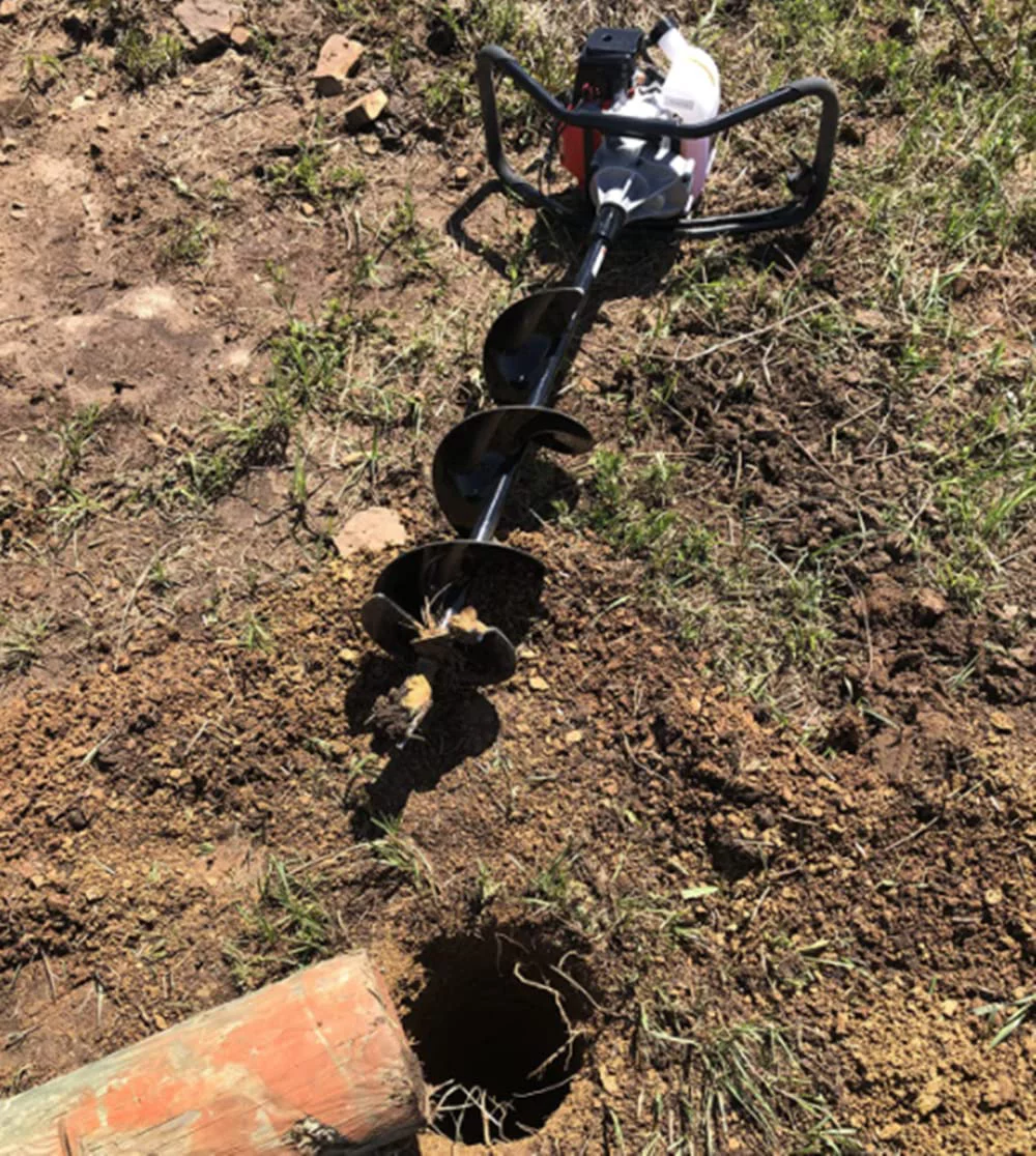 GardenTrax 8 Inch Auger Drill Bit 43cc 2cycle Powerhead Earth Auger Combo