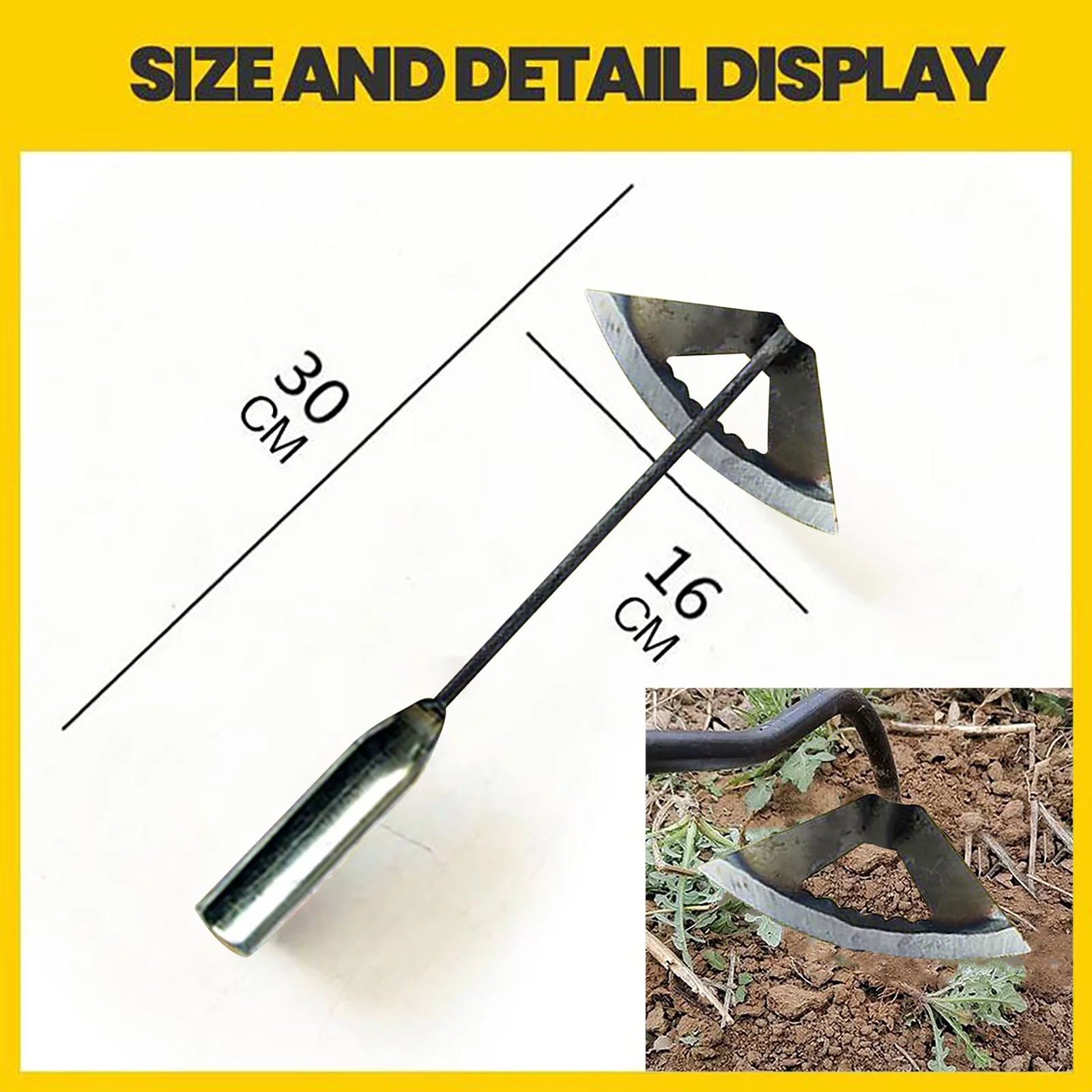 Wild Food 20lb Bag All-Steel Hardened Hollow Hoe - Durable Edge Tool, Garden Edger Weeder, Hand