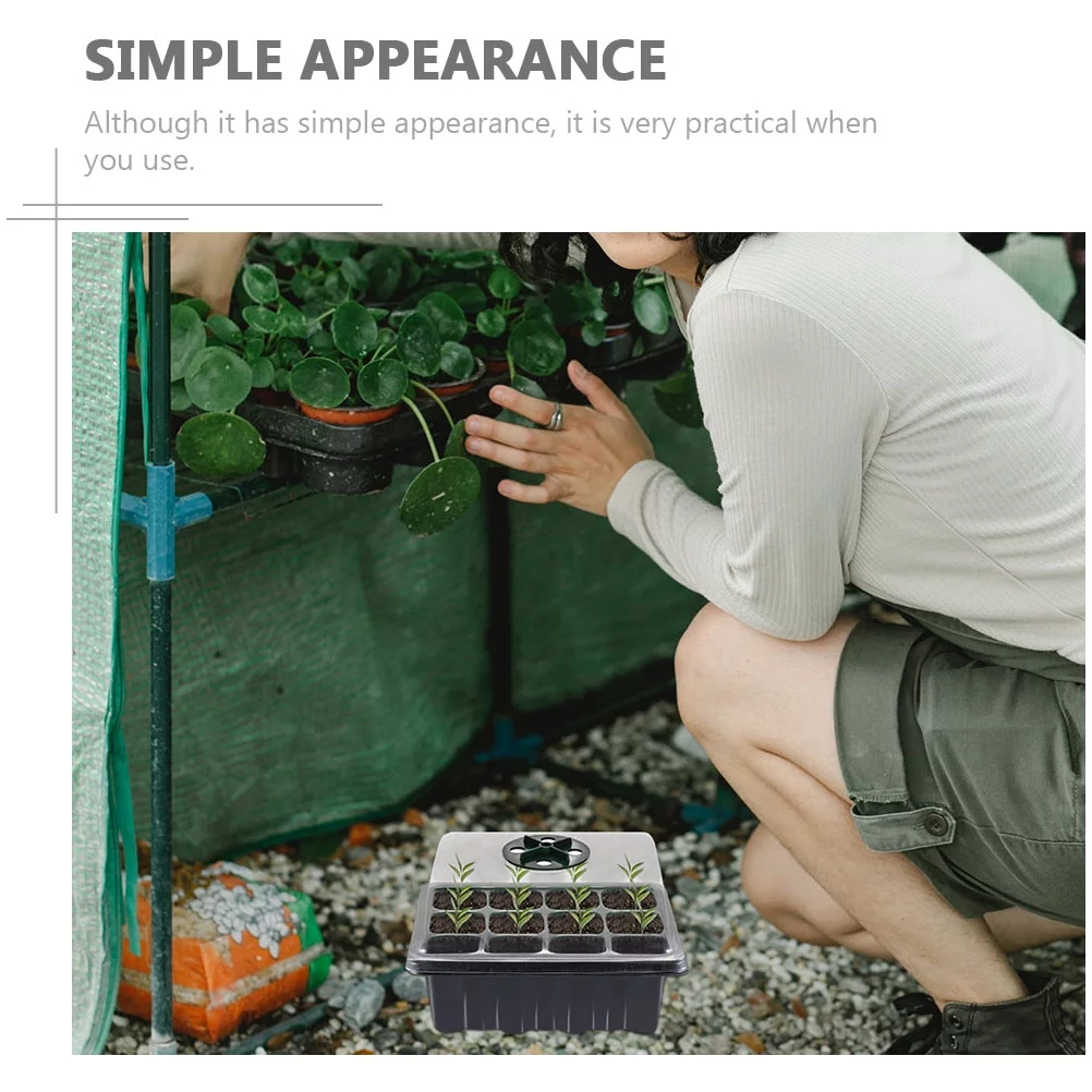 Veggie Tray 3 Pcs Germination Starter Greenhouse Planting Seedling Moisturizing Flowers Insulation