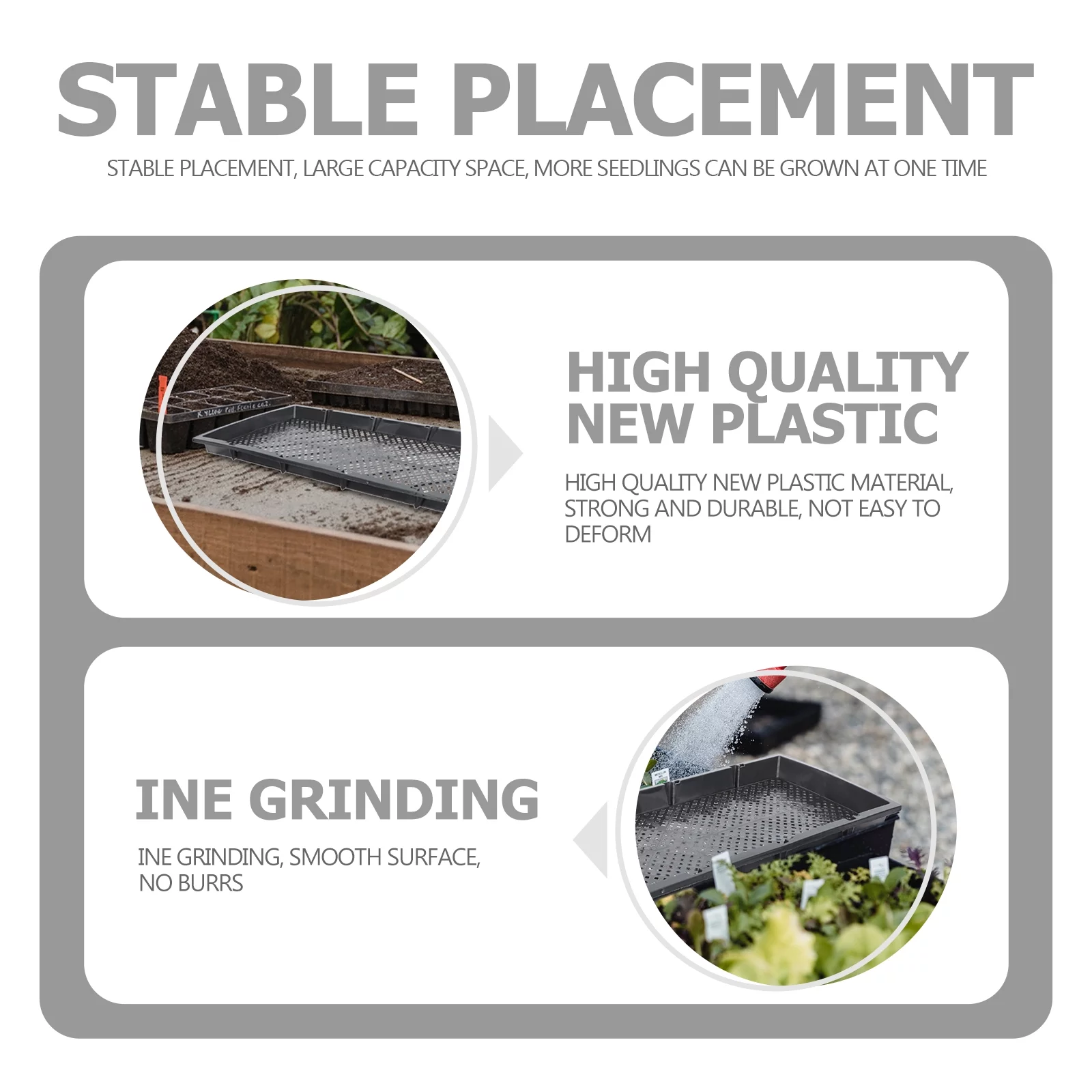 Guichaokj 3pcs Nursery Germination Trays Plant Germination Trays Multi-hole Plastic Nursery Growing Trays