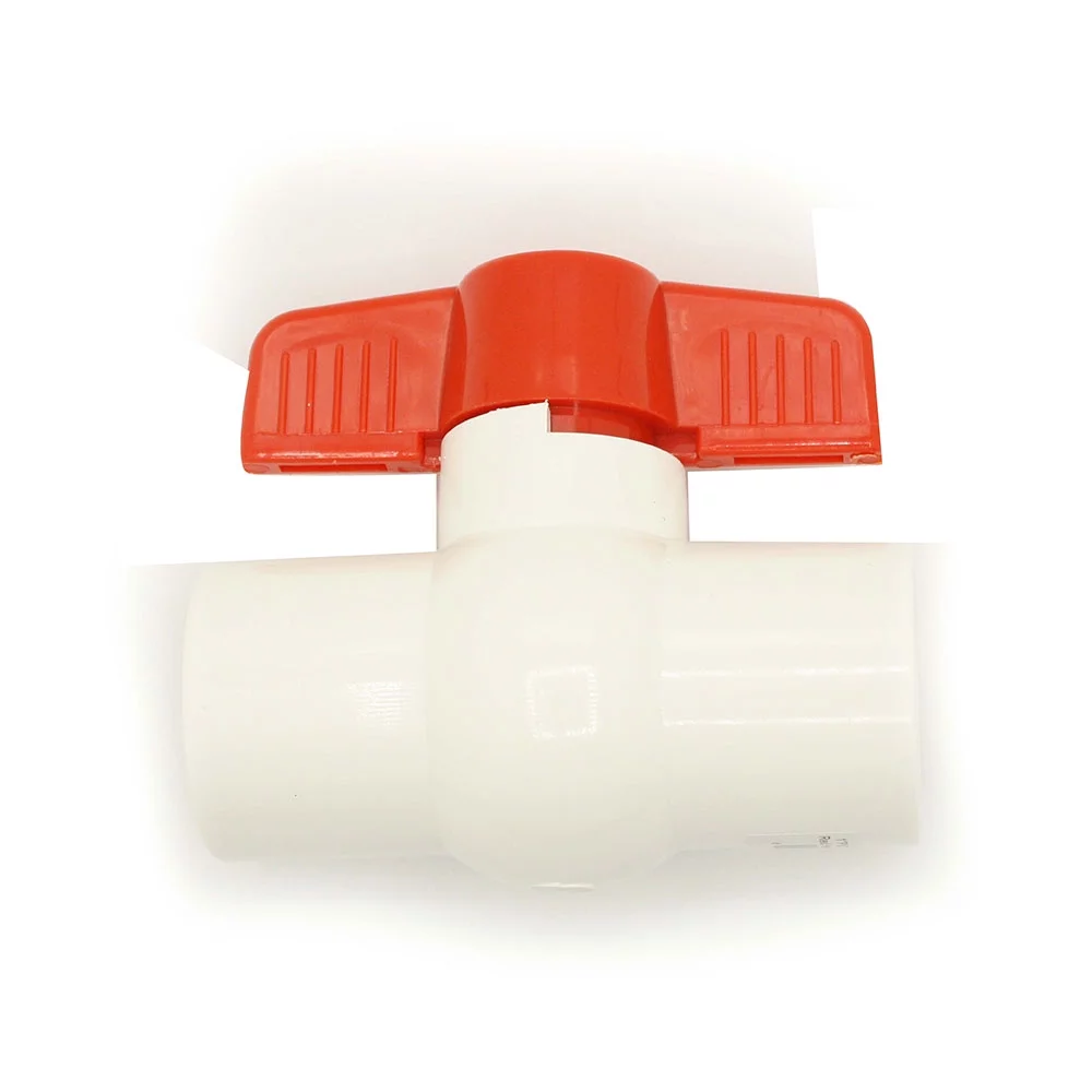 Thrifco 6415422 1 Inch Threaded PVC Ball Valve - Red Handle (Economy)