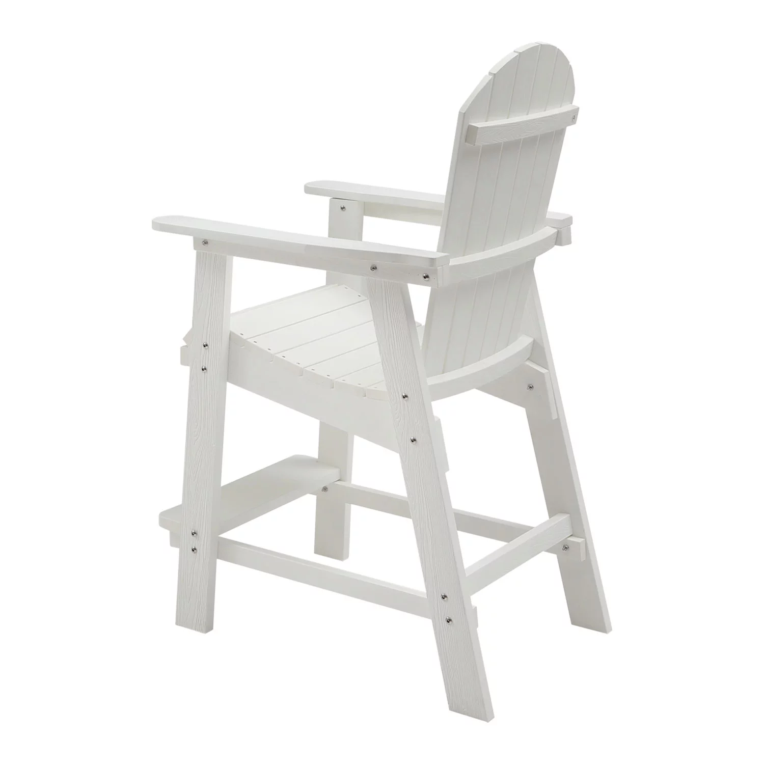 Dcenta HIPS Bar Chair with Armrest,Patio Bar Chair Set of 2, White