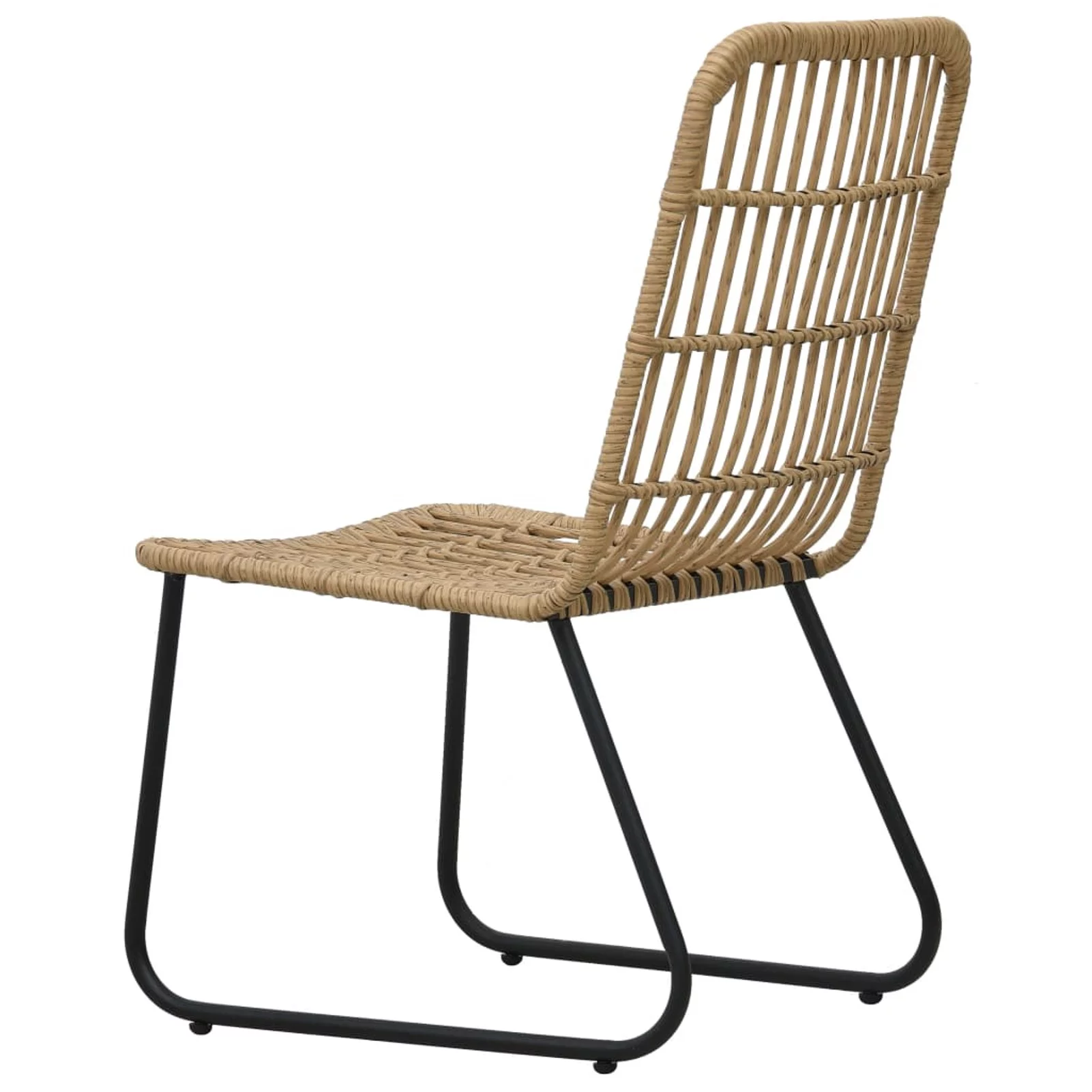 Dcenta Patio Chairs 2 pcs Poly Rattan Oak