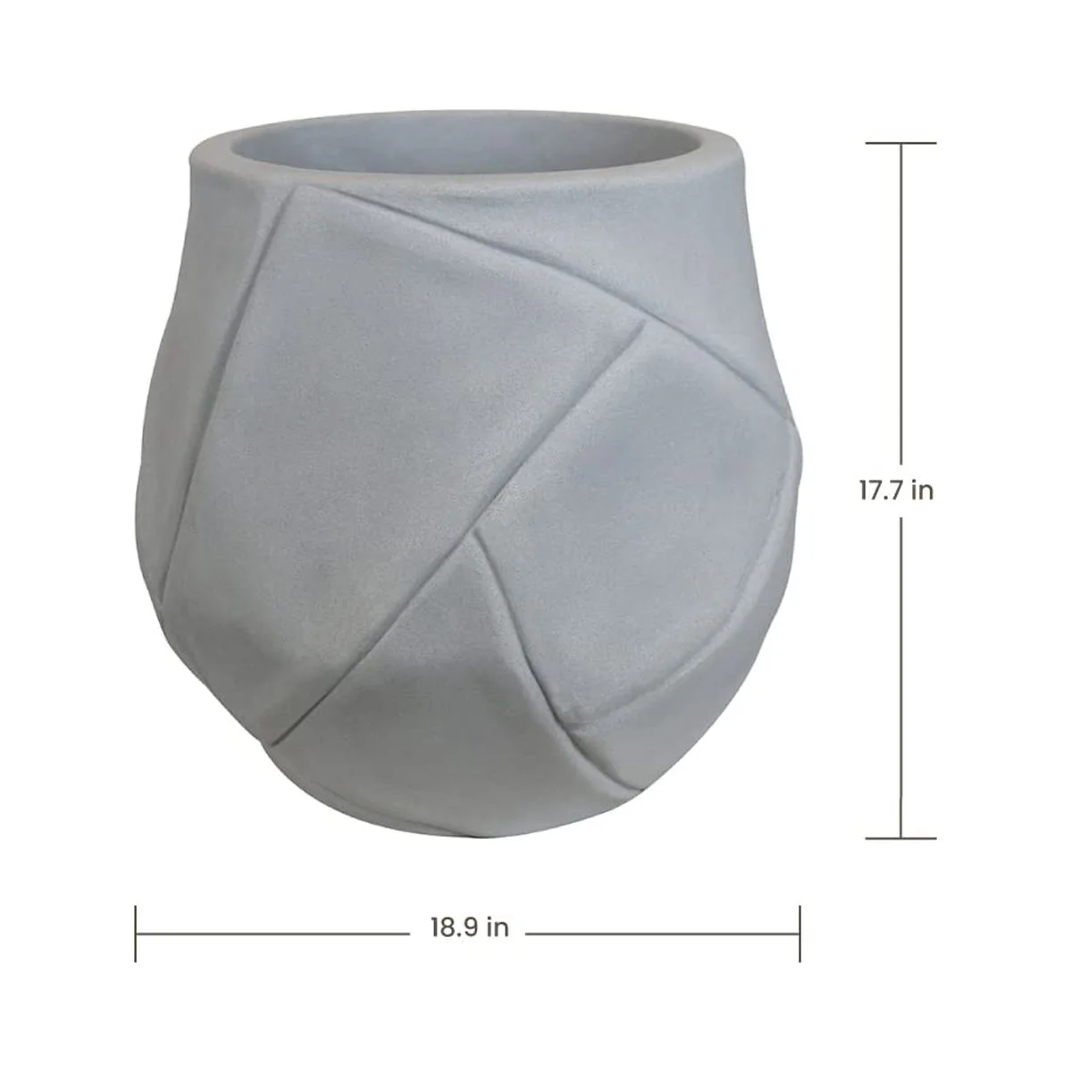 Ecobo 17.7 inches Eco-Friendly Round Pot Planter, Palma Indoor/Outdoor use, Durable, Versatile & Lightweight, Designed by Brazilian Artisans, Contemporary All-Weather Desi Antique Grey