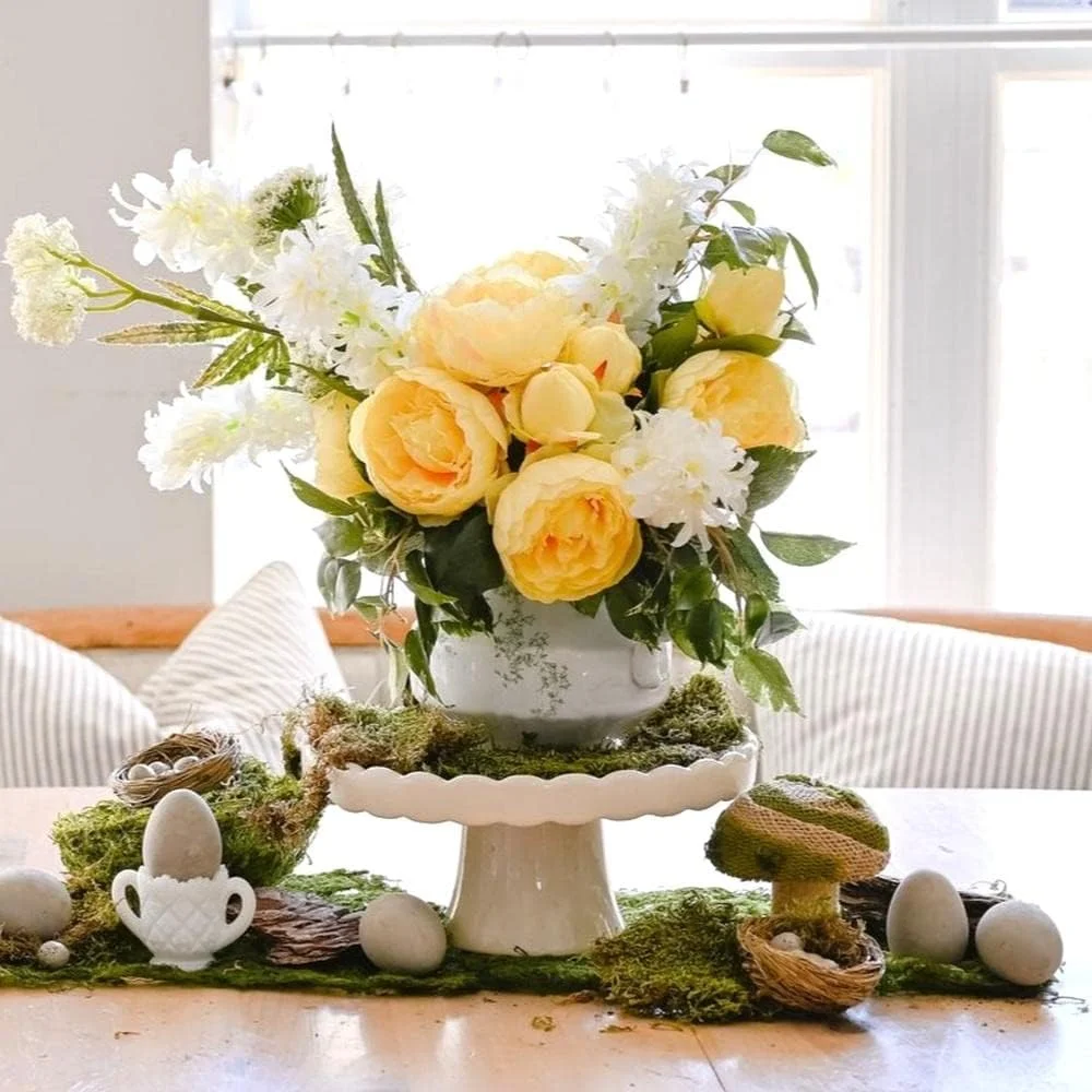 Buttercream Artificial Peony Bouquet - Artificial Silk Flower Bundle Of Peony For Spring, Easter Holiday, Party And Wedding Floral (Size: 11