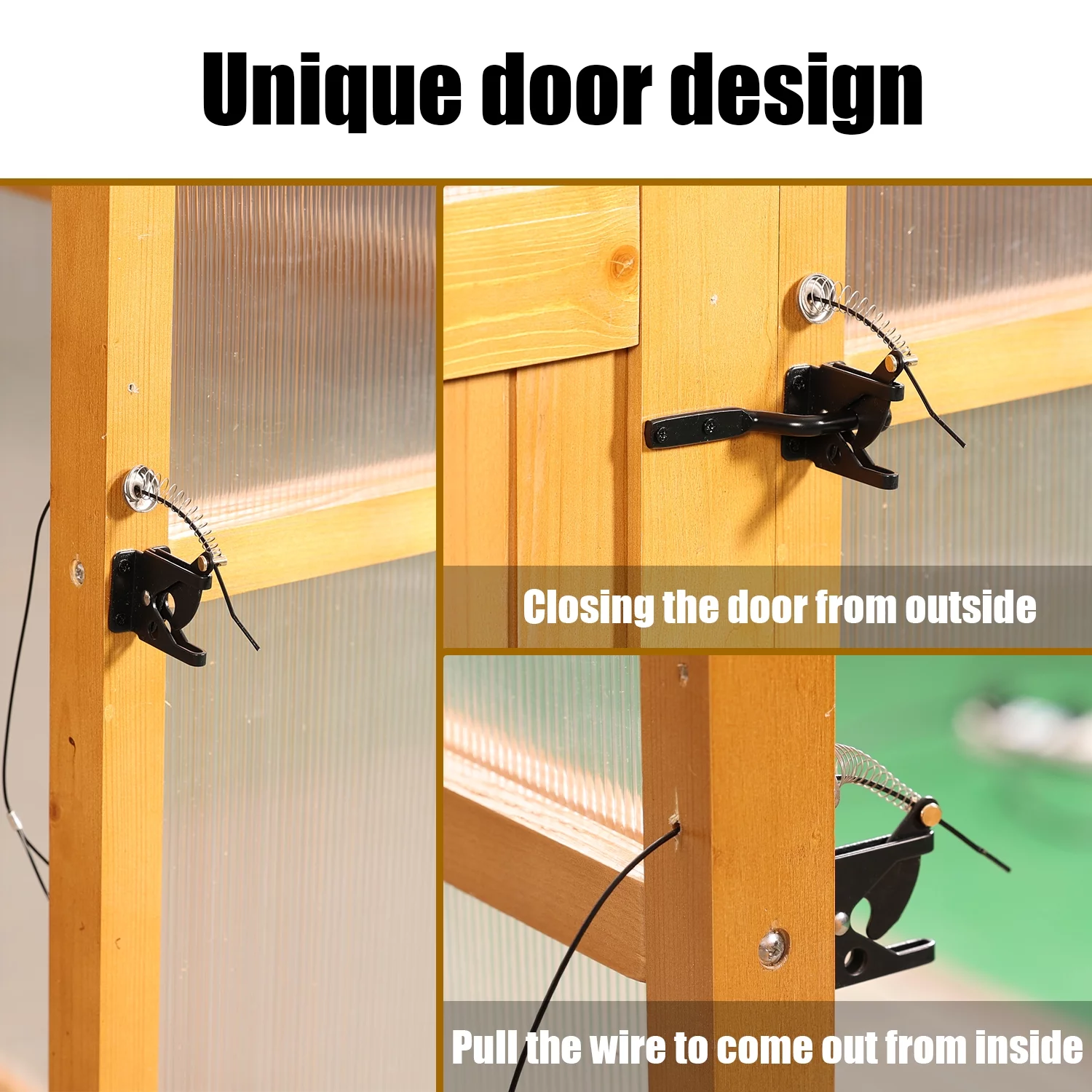 Aoodor 81'' x 93'' x 98'' Walk-in Polycarbonate Greenhouse with Roof Vent and Door lock, Fir Wooden Frame and Polycarbonate Panels, for Backyard Garden