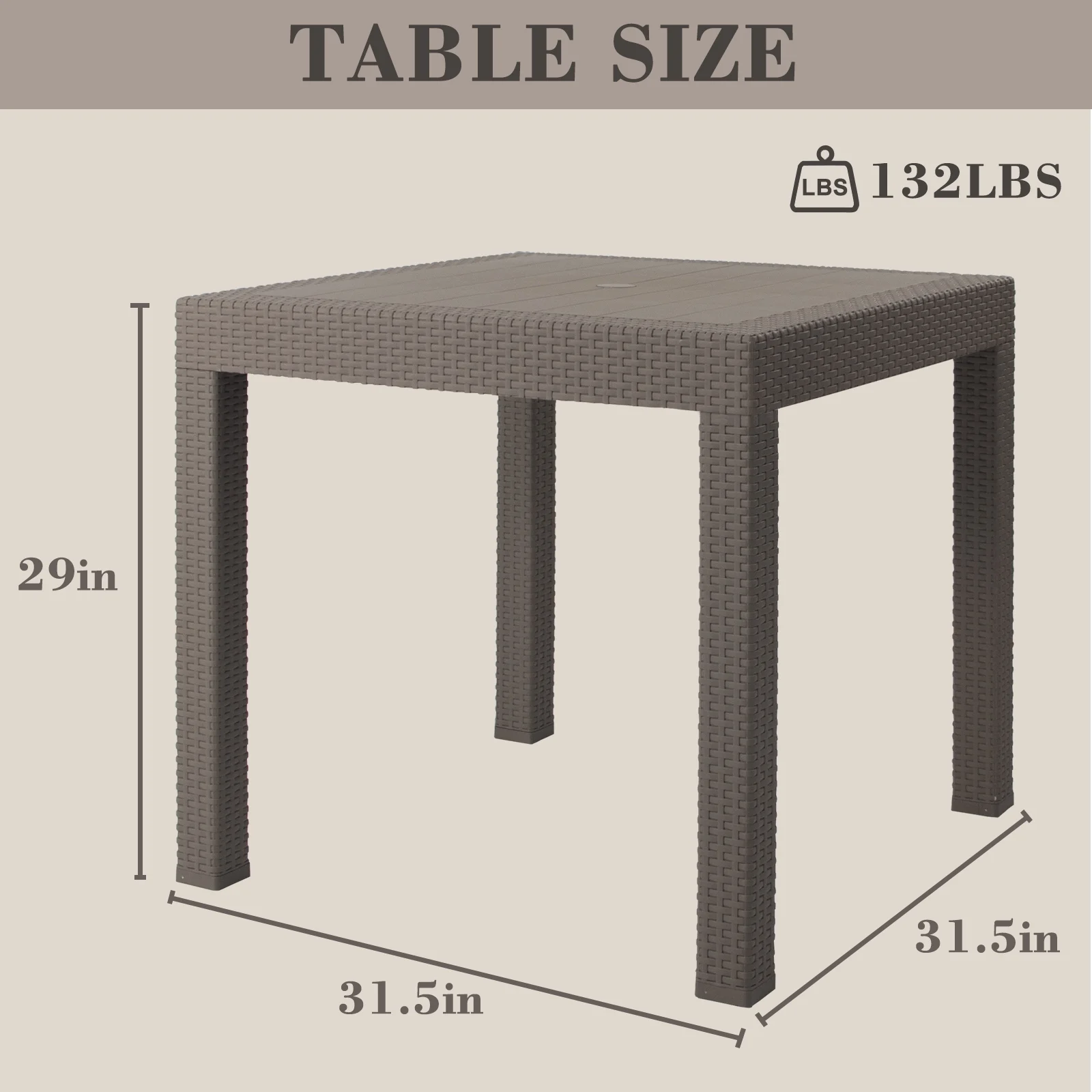 DIMAR GARDEN 5 Pieces Patio Dining Table Set with 4 Chairs