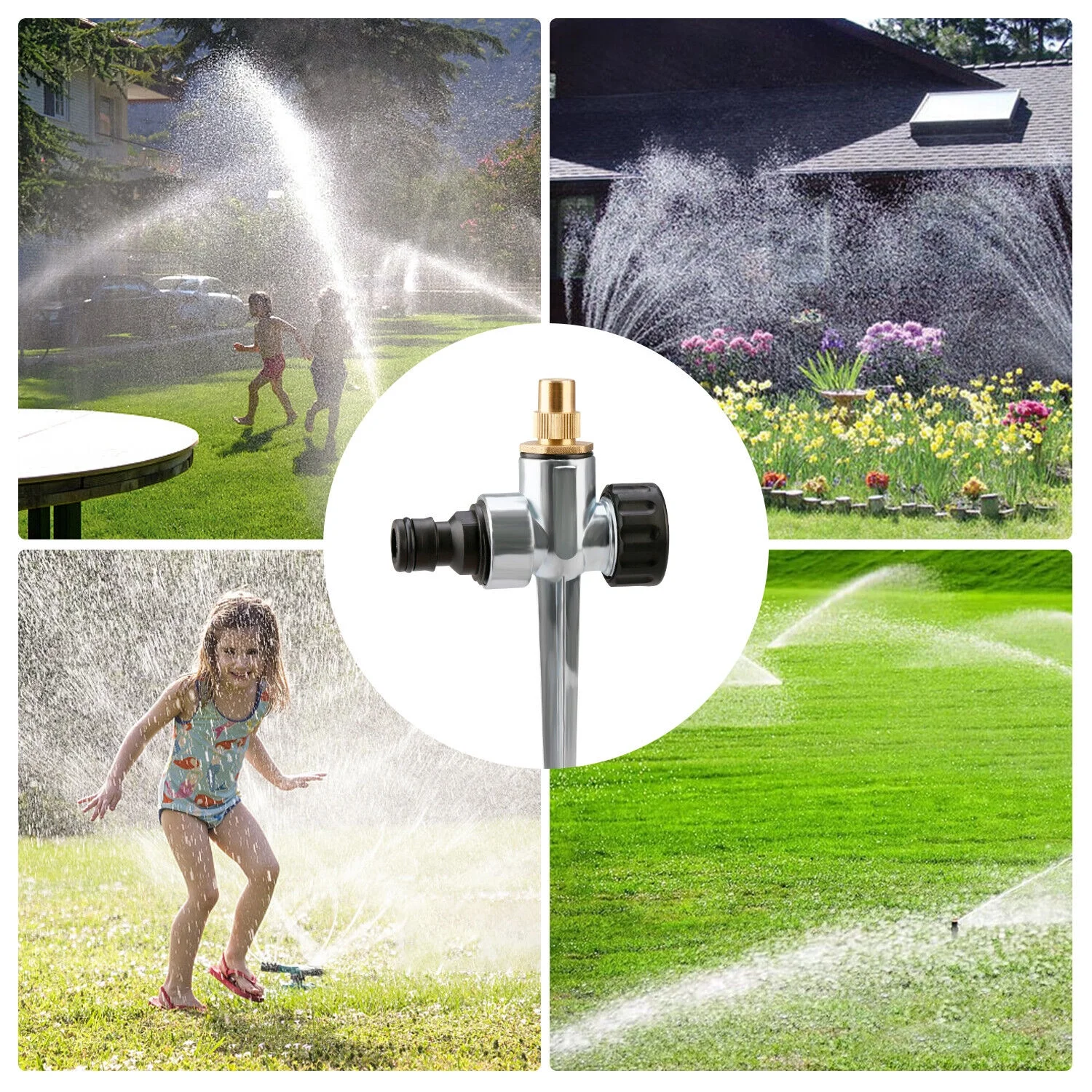 1-4 PCS 360° Lawn Water Sprinkler Garden Yard Watering Sprayer Automatic System