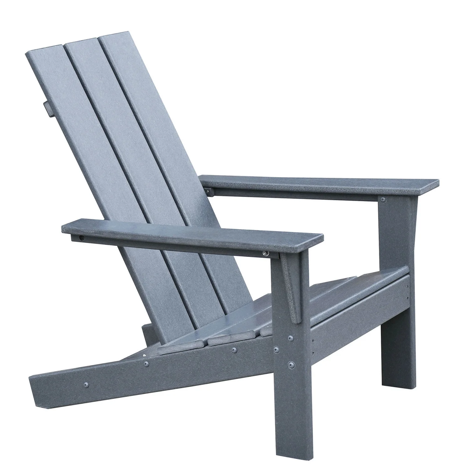 SQEWRED Patio All-Weather HDPE Resin Adirondack Chair Dark Grey