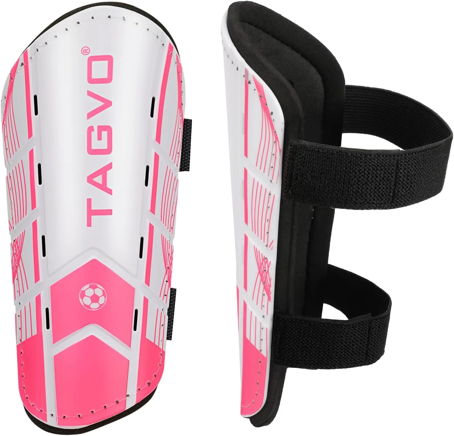 TAGVO Soccer Shin Guards for Youth Kids, Protective Soccer Equipment for Boys Girls Teenagers, Football Shin Pads with Adjustable Straps, S