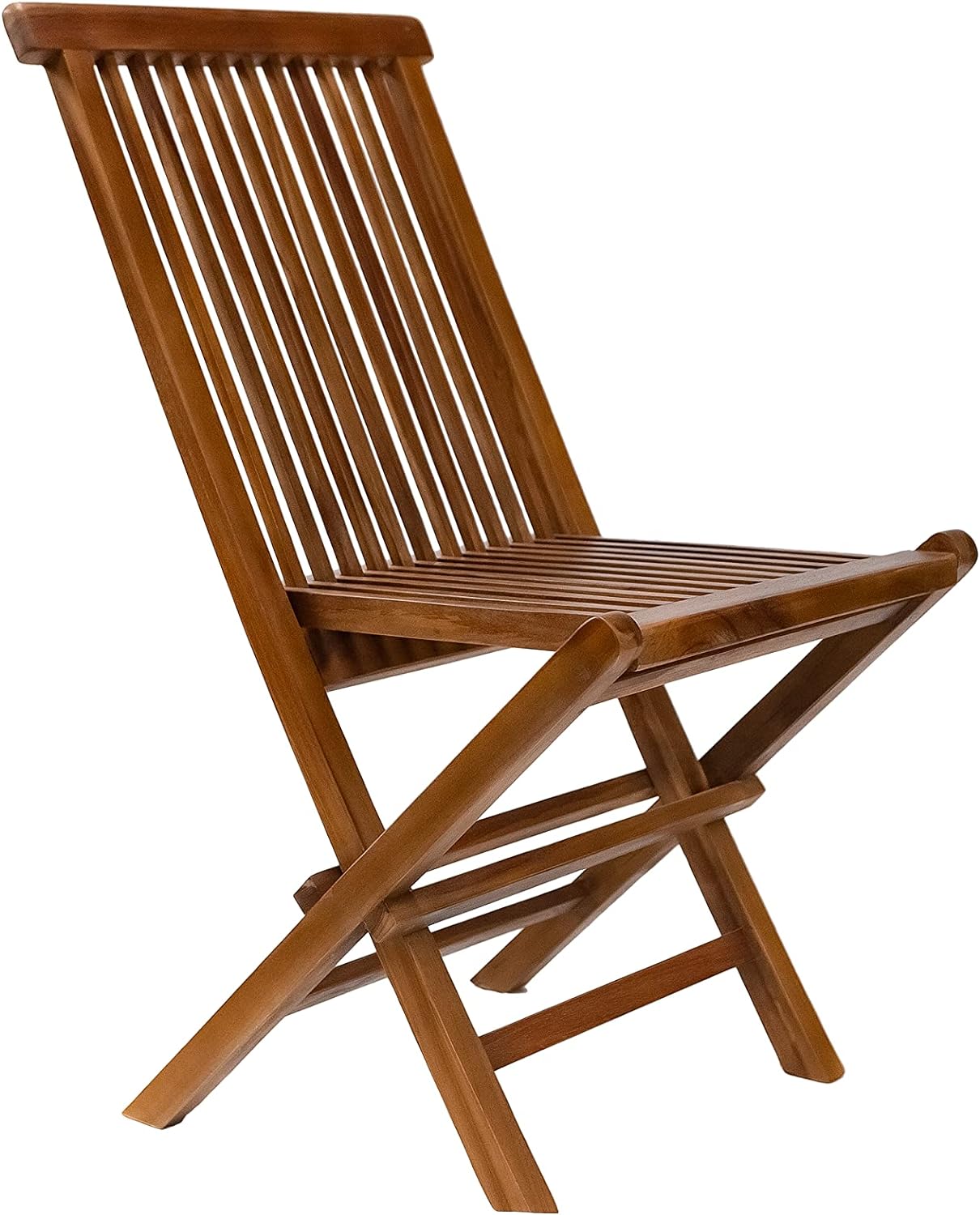 Folding Chair for Indoor and Outdoor Use - Patio, Balcony, Dining (Oiled Finish, Brown)