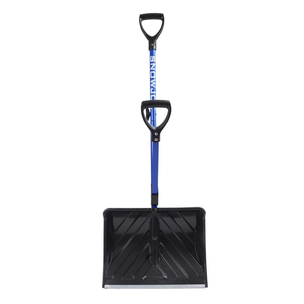 Snow Joe Shovelution Strain-Reducing Snow Shovel, 20-inch Poly Blade, Spring Assisted Handle