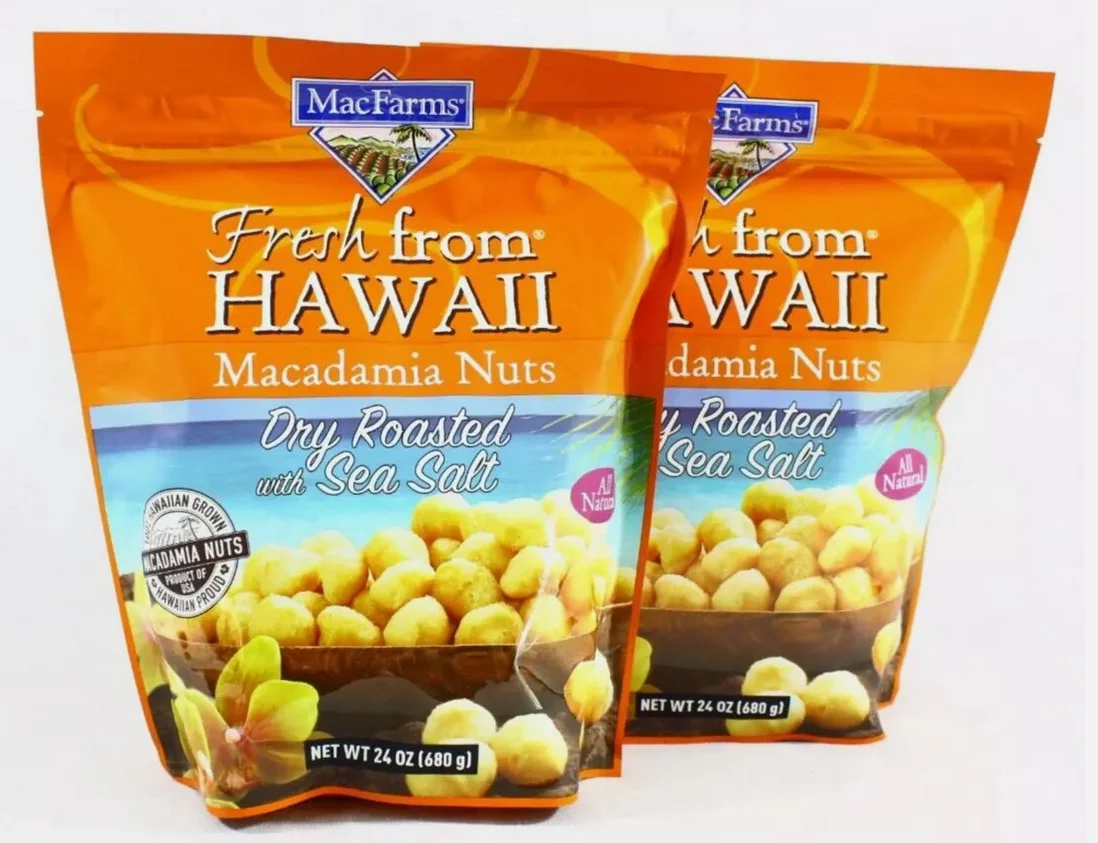 2 Bags MacFarms Macadamia Nuts Dry Roasted with Sea Salt 24Oz New Sealed 08/2025