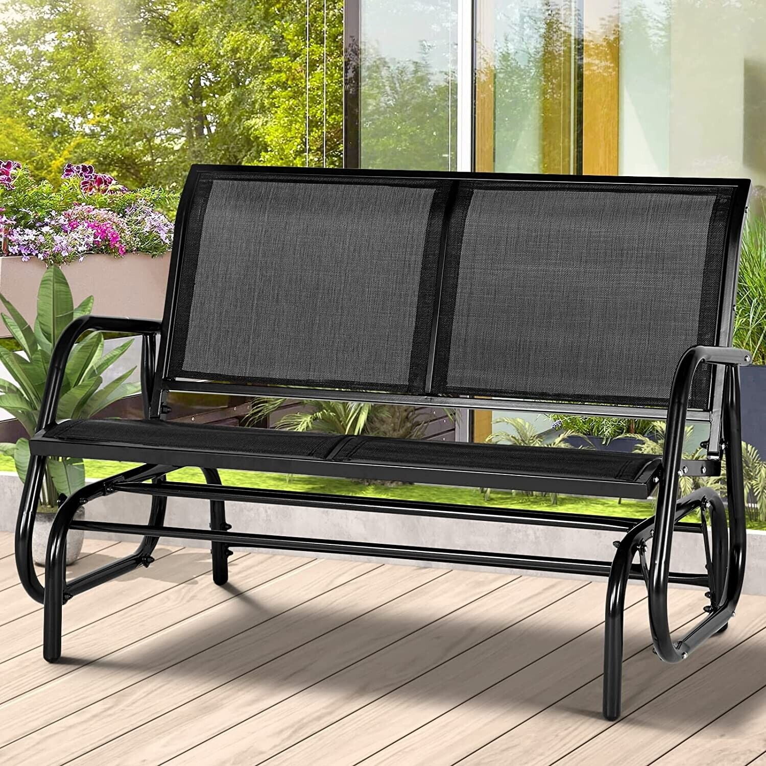 Outdoor Swing Glider Bench 2 Person Loveseat Patio Rocking Chair
