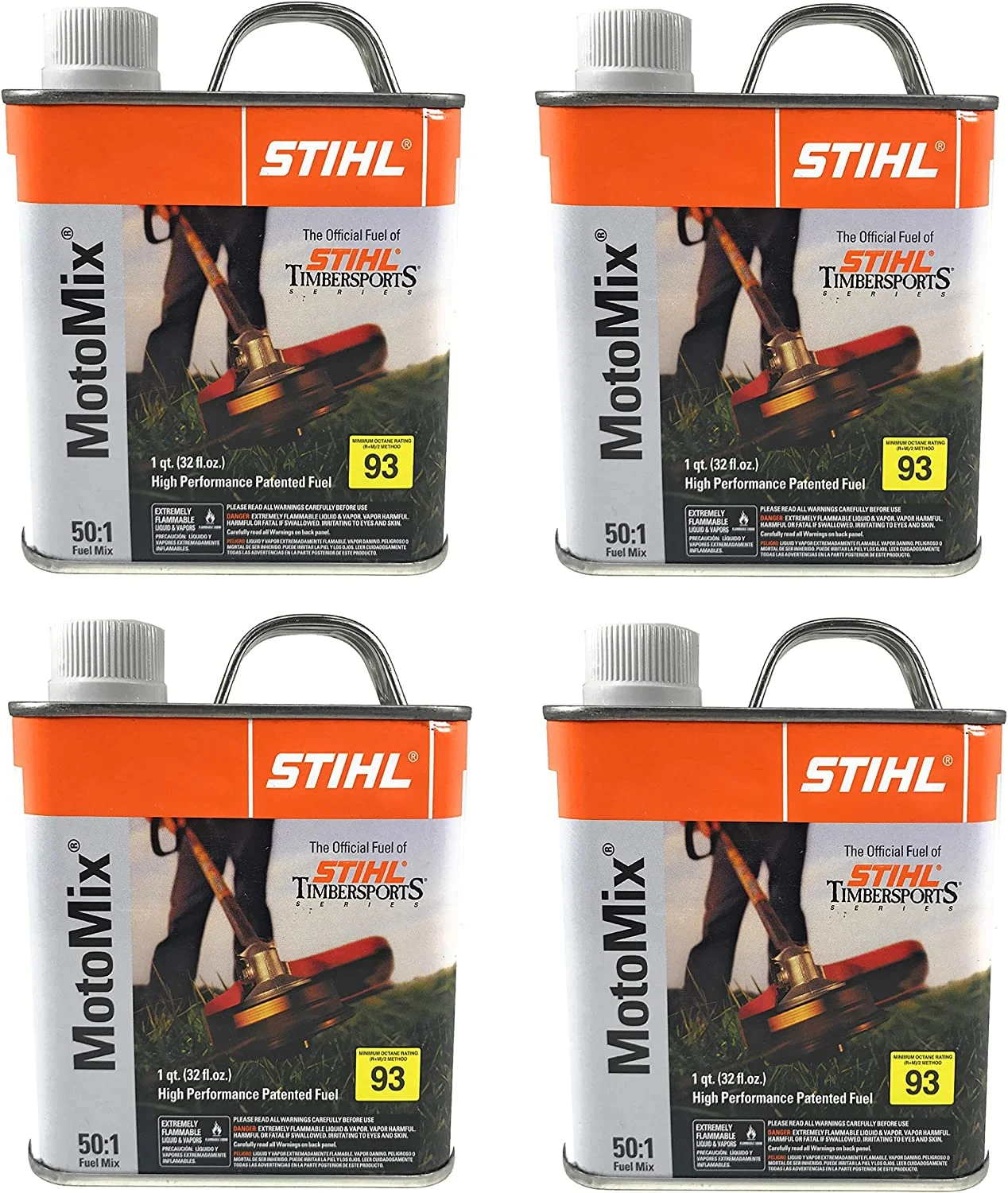 Stihl 7010 871 0203 Motomix 50:1 2 Cycle PreMix Fuel, Pack Of 4, Packaging May Vary