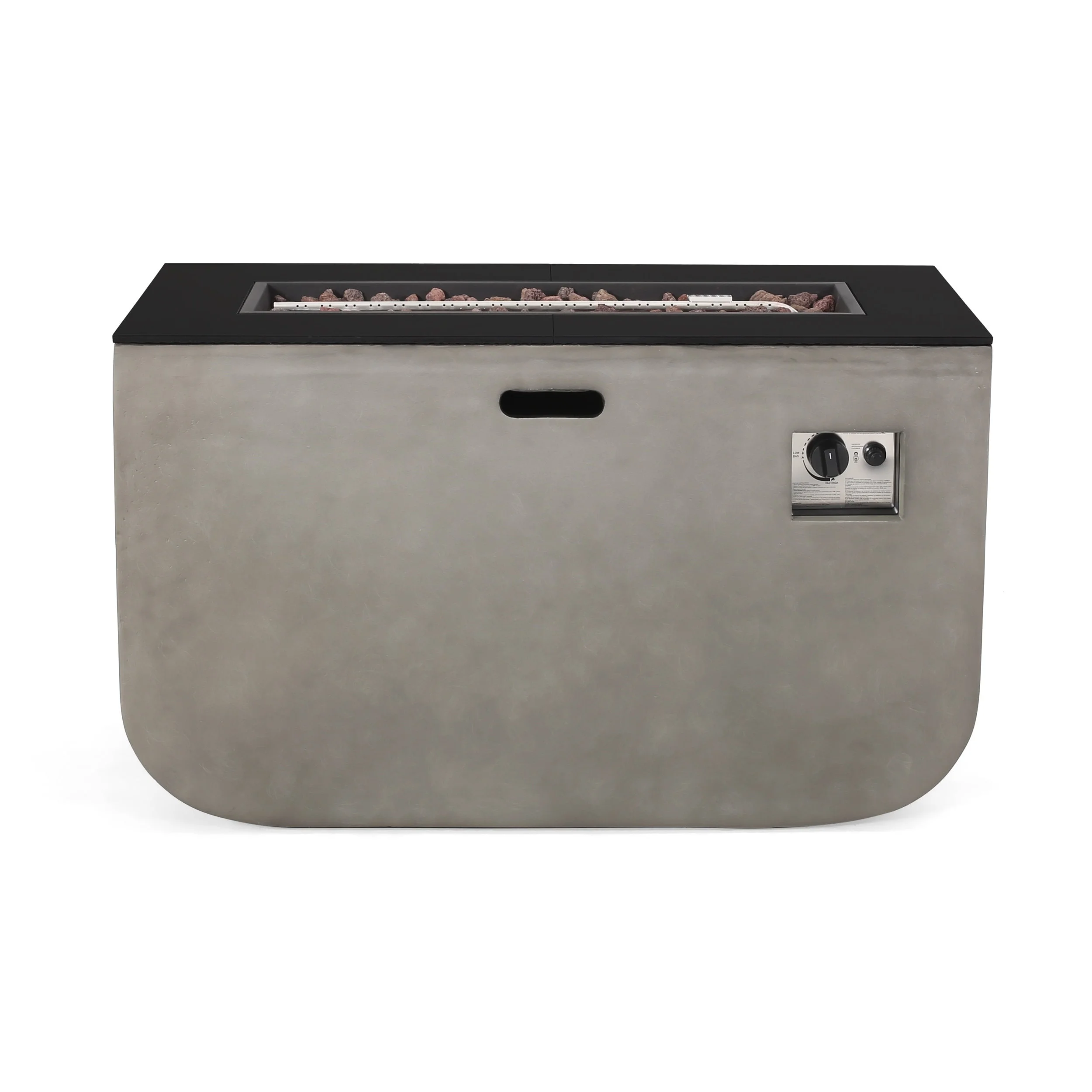 Christopher Knight Home Adio Outdoor 50,000 BTU Modern 40-inch Rectangular Lightweight Concrete and Ceramic Fire Pit Table by