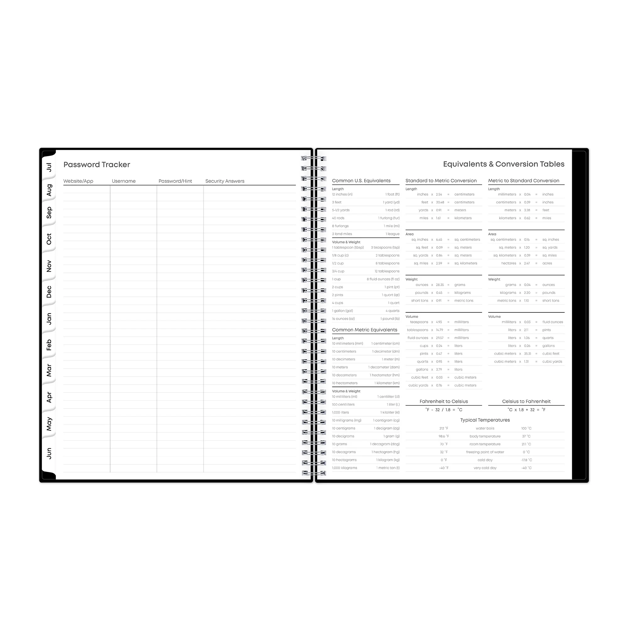 Blue Sky Teacher Academic Year Weekly/Monthly Lesson Planner 11 x 8.5 2023-2024