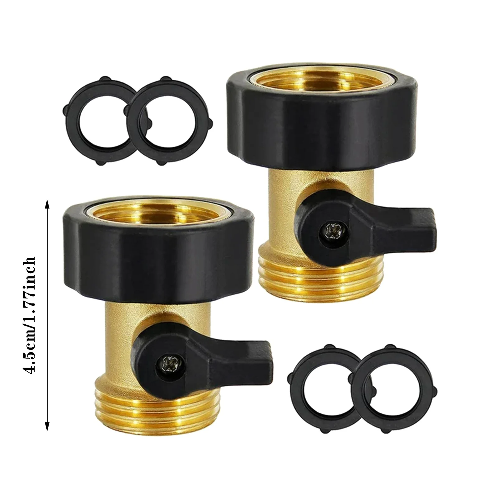 Heavy Duty Brass Shut Off Garden Hose Connector Water Hose Single Shut Off Garden Hose Connector