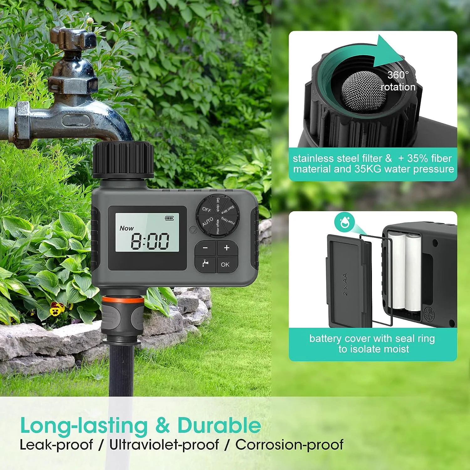 Automatic Water Timer Garden Irrigation Watering Timer Machine Digital Electronic Sprinkler Timer Intelligent Valve Controller