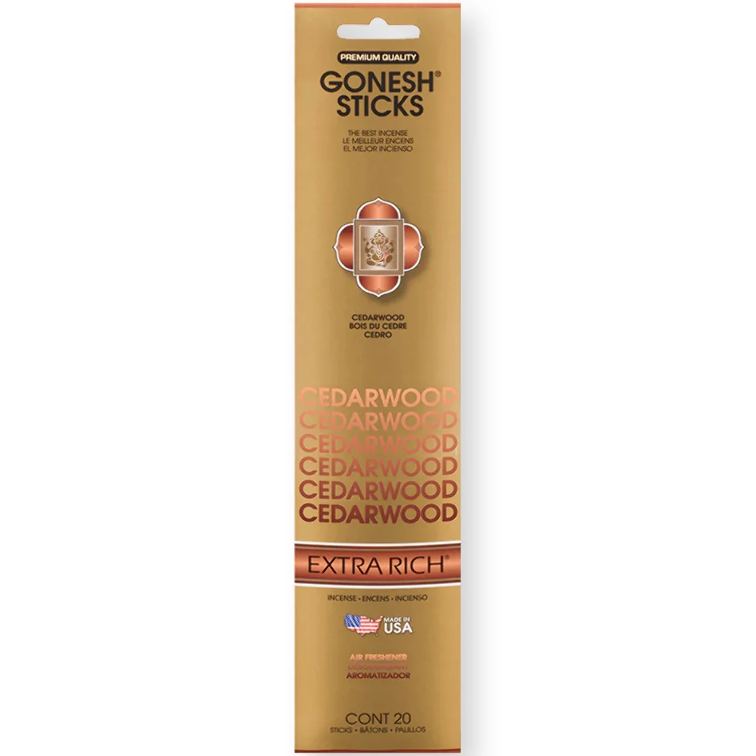Gonesh Extra Rich Cedarwood Incense 20 Sticks