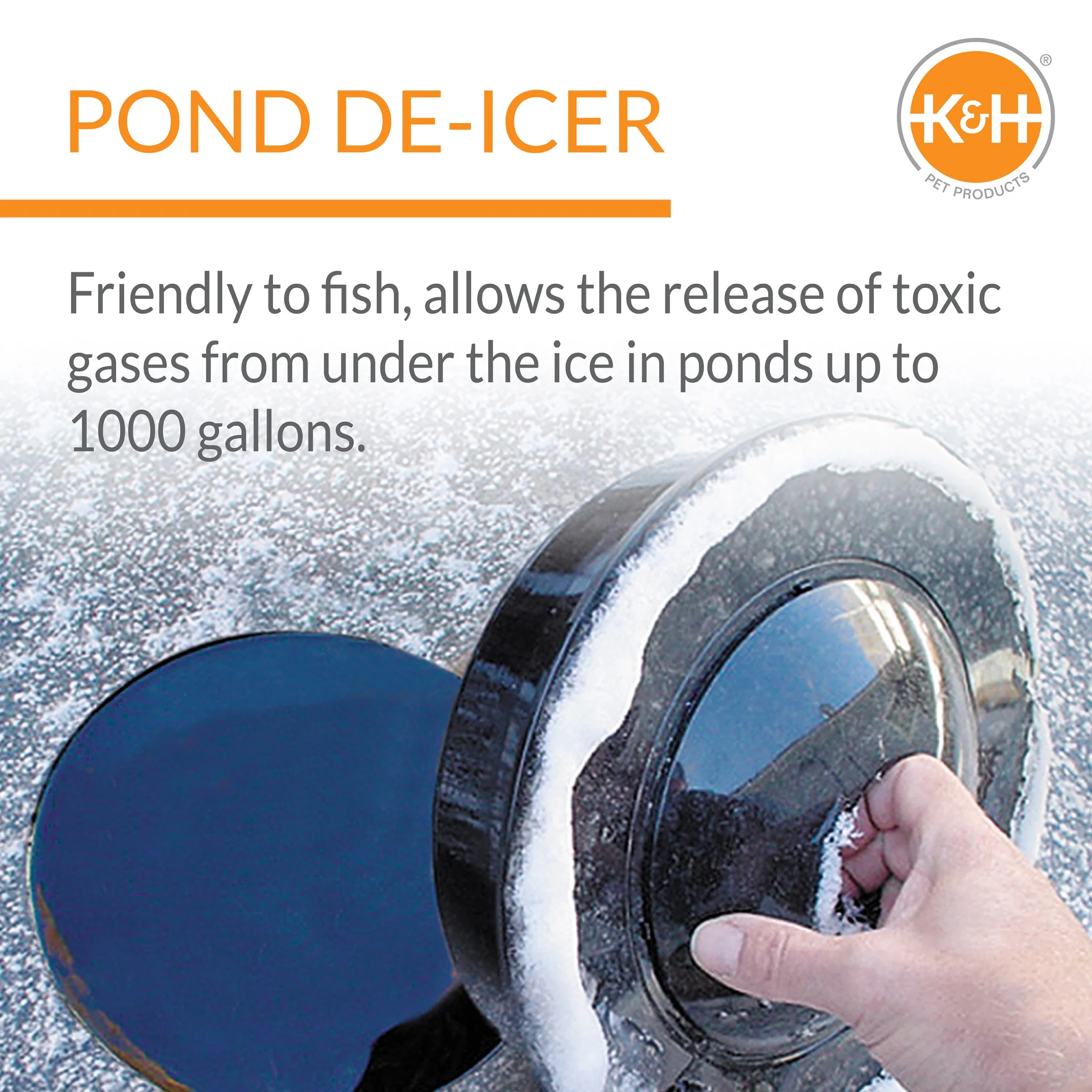 K&H Thermo-Pond 3.0 Floating Pond De-Icer, Black, 100W