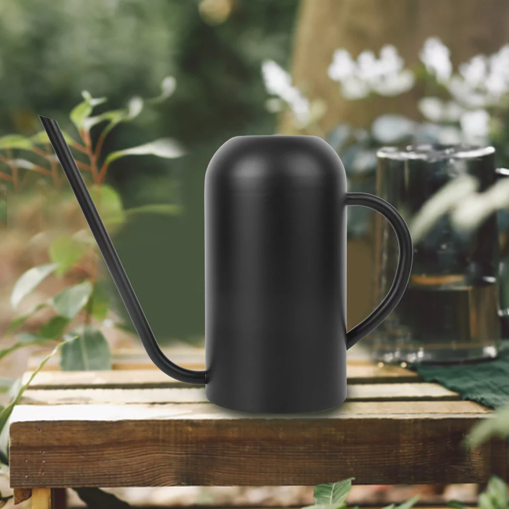 Eatbuy Watering Pot - 1.5L Stainless Steel Long Spout Watering Pot for Garden Flowers Plants Irrigation Tool Black