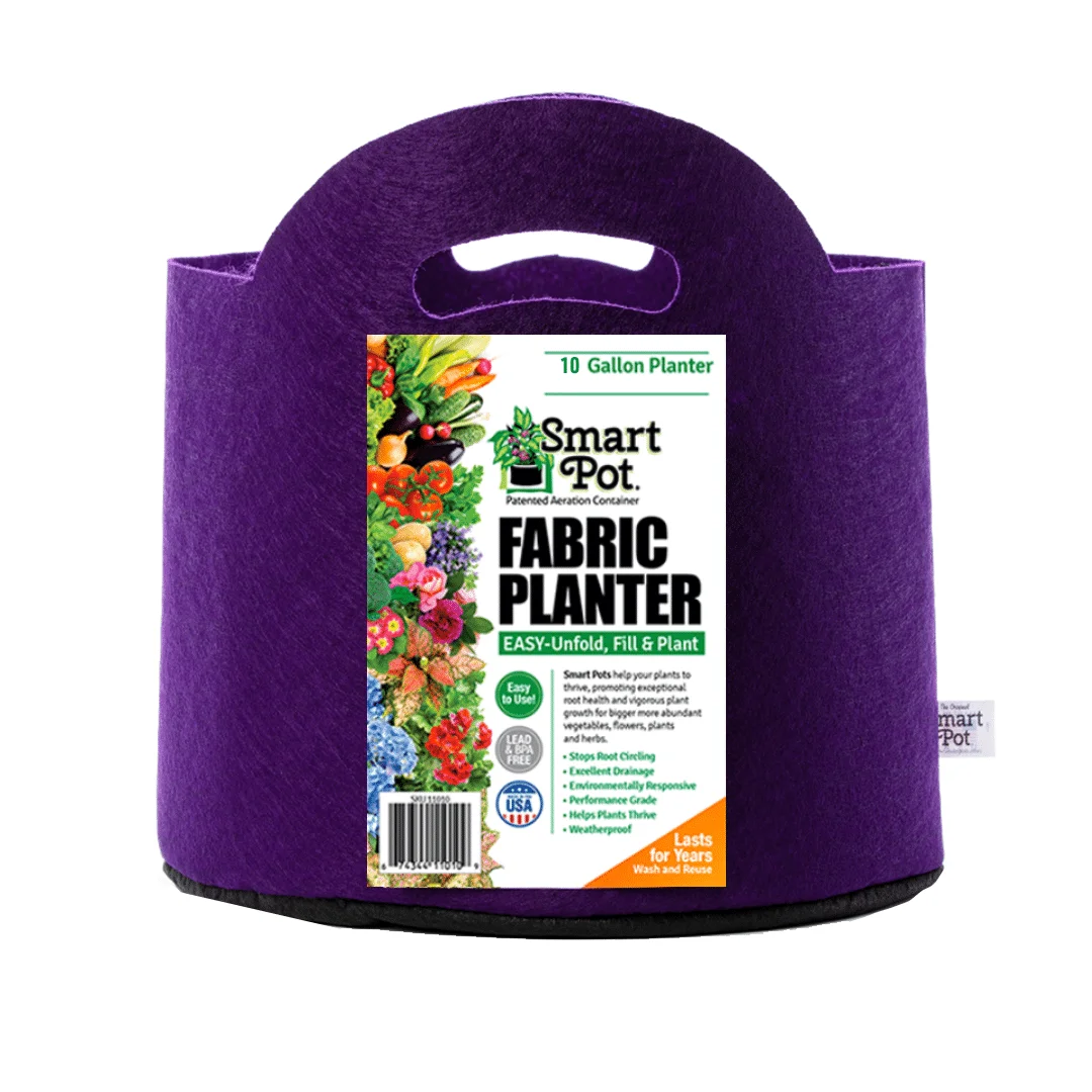 SMART POT 10 Gallon Fabric Grow Bag w/cut handles - Violet