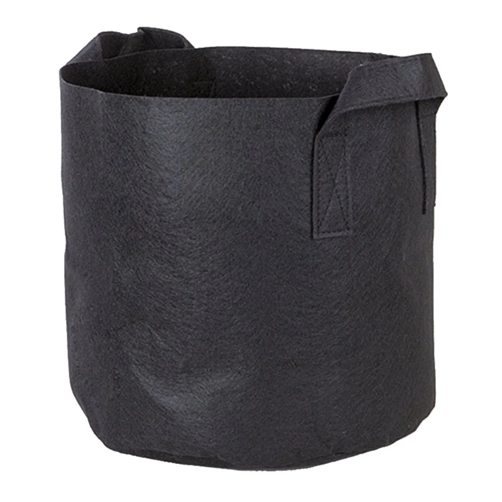 Outdoor Round Flower Planting Bag Green Rim Plant Growth Pouch PP Nonwoven Vegetable Growing Pot 1-34 Gallons