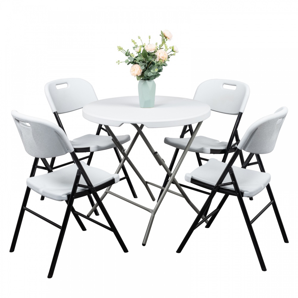 YAHAOLHGD Folding Chair Garden Plastic White (18.31 x 21.06 x 32.87)
