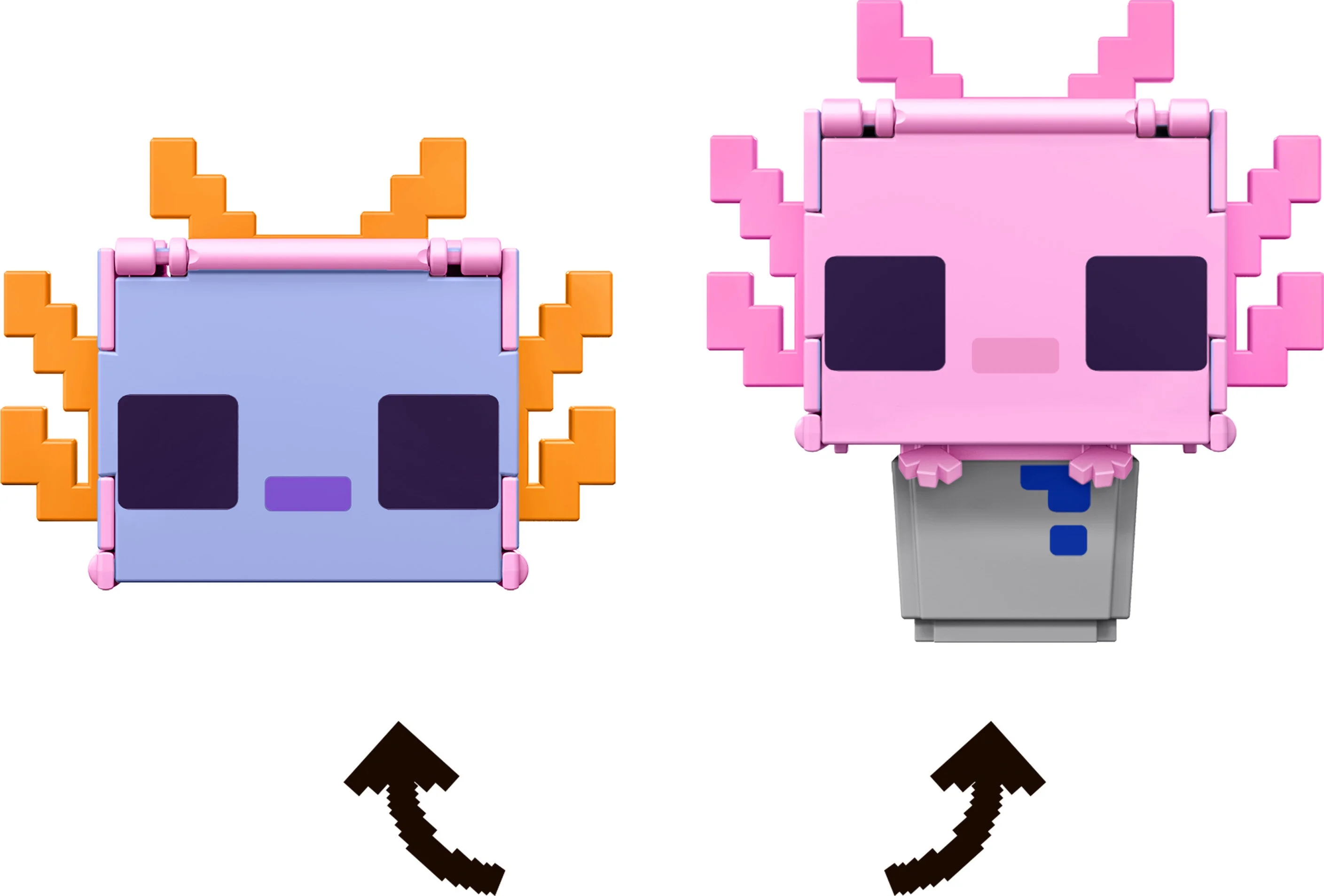 Minecraft Flippin’ Figs Alex & Axolotl Figures 2-Pack, 2-in-1 Fidget Play & Pixelated Design