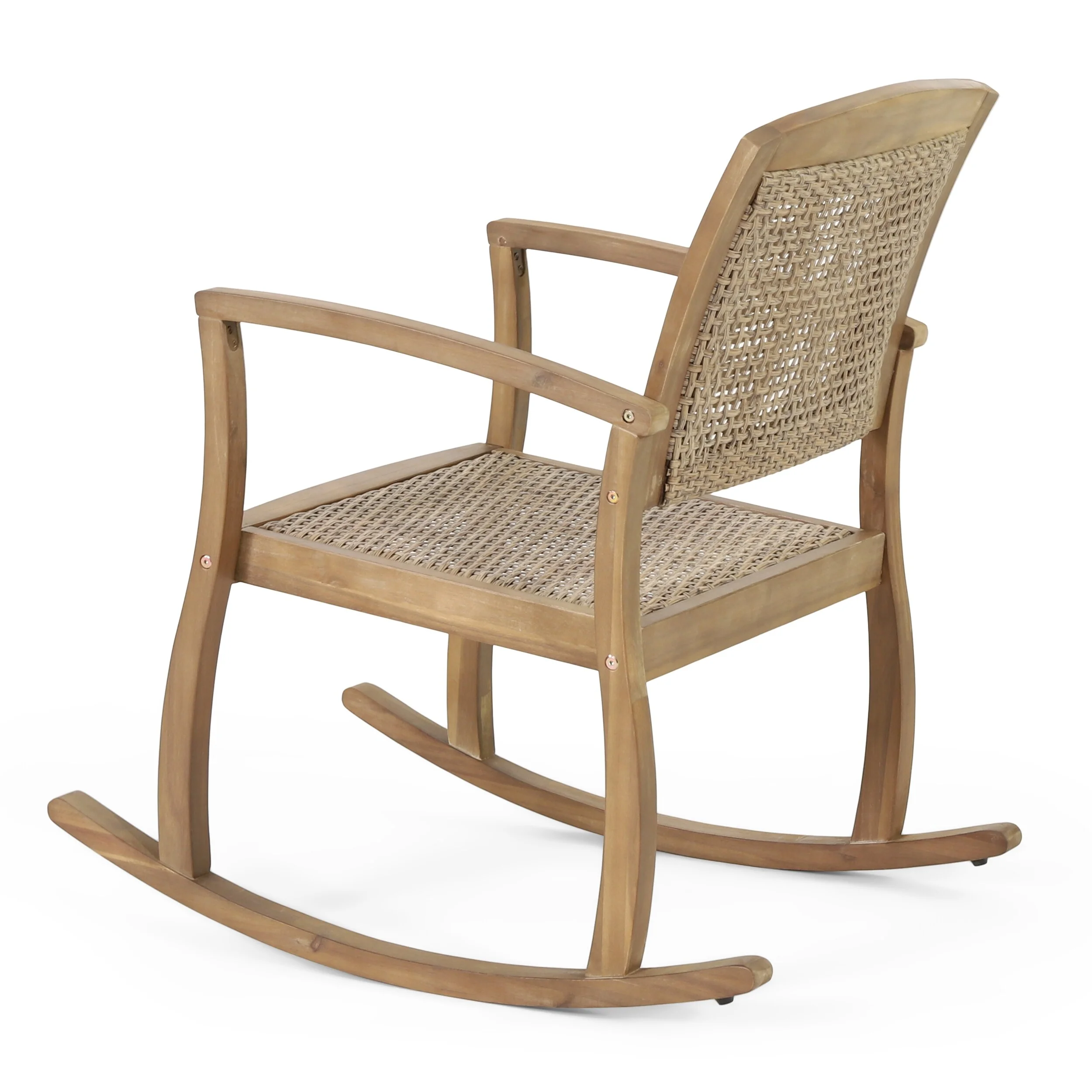 Christopher Knight Home Welby Outdoor Acacia Wood and Wicker Outdoor Rocking Chair by