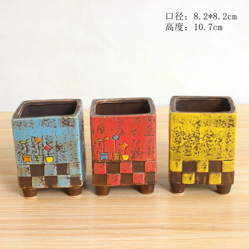 Hand-Painted Korean Ceramic Succulent Planter