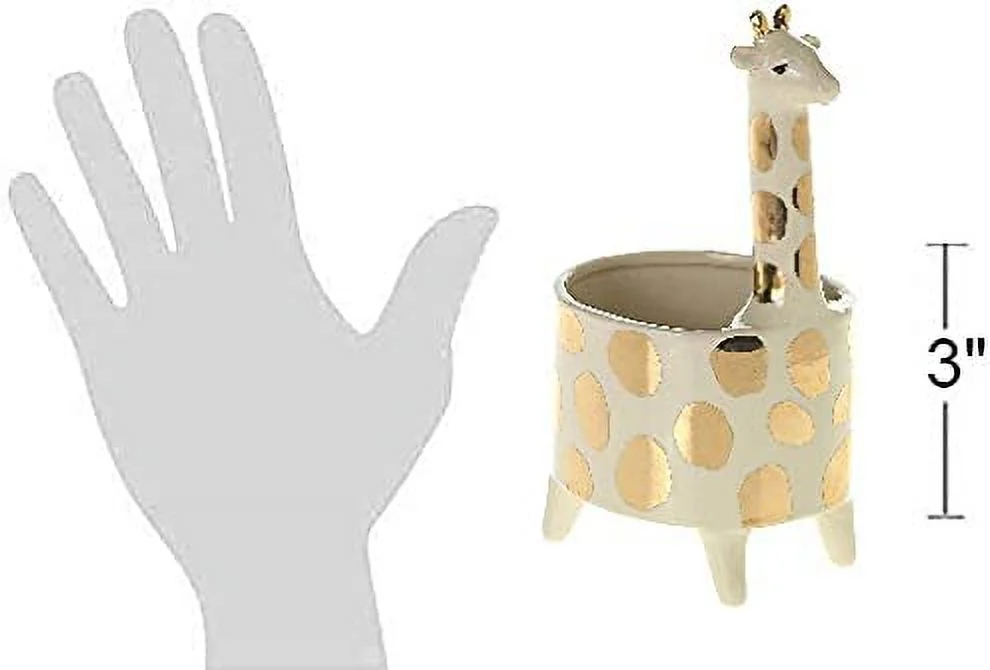 The Bridge Collection Gold-Spotted Giraffe Ceramic Planter