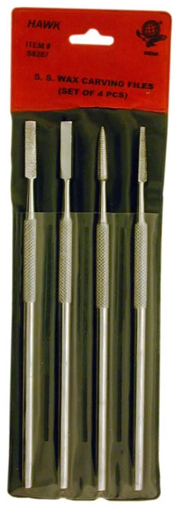 ARTIST'S BEST 4-Piece Wax, Clay, Wood Carving File Set | Single-Edged Stainless Steel | 1