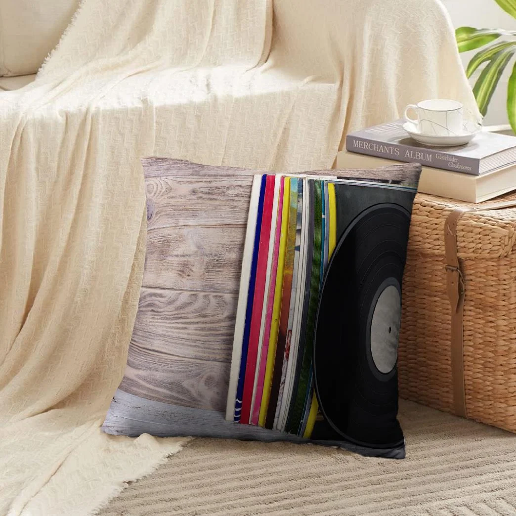LALILO Throw Pillow Covers Music Vinyl Music Turntable Vinyl Cushion Cover 18