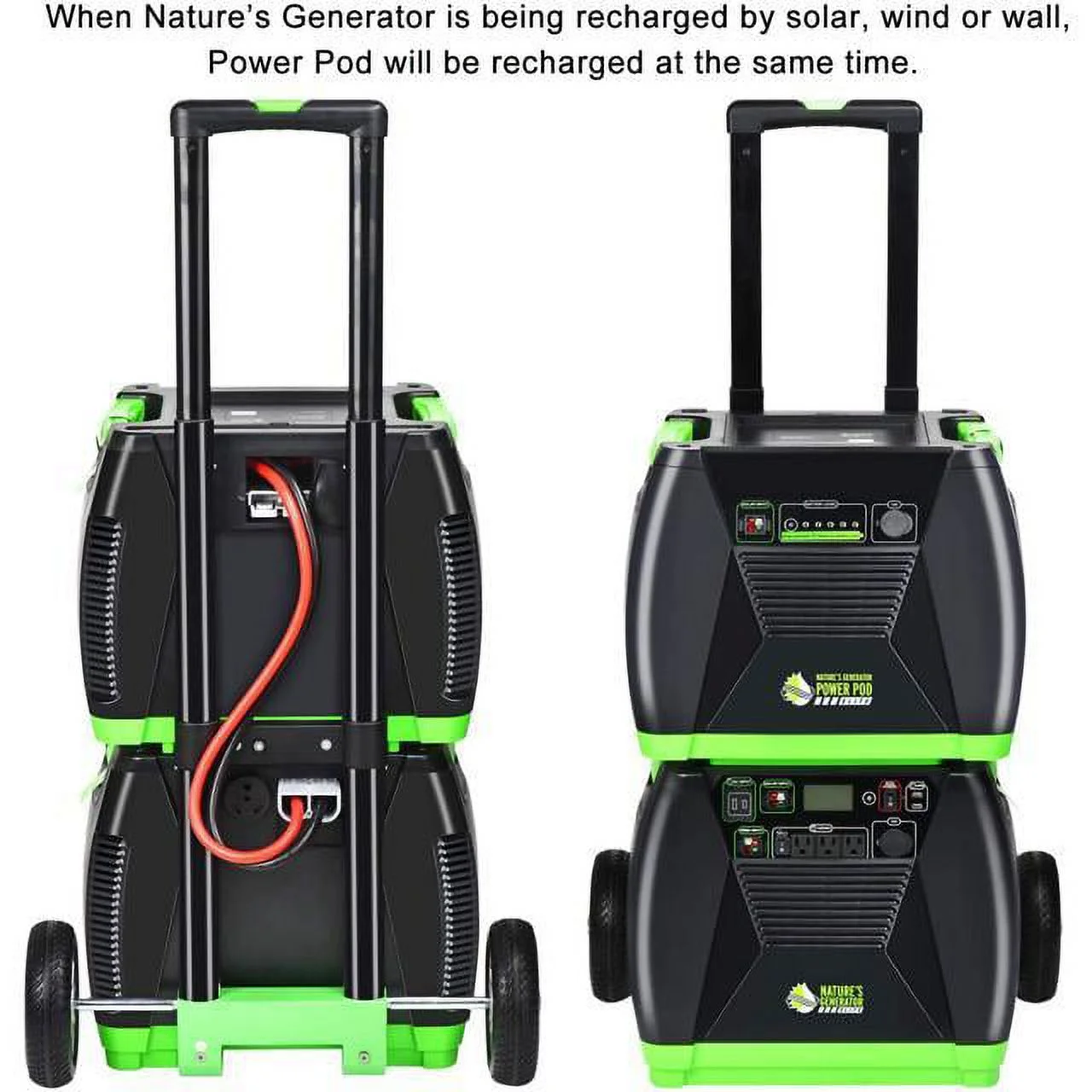 Nature's Generator Elite - Platinum System:3600W Solar & Wind Powered Pure Sine Wave Off-Grid Nature's Generator Elite+1200W Nature's Generator Power Pod Elite+4pcs 100W Solar Panel