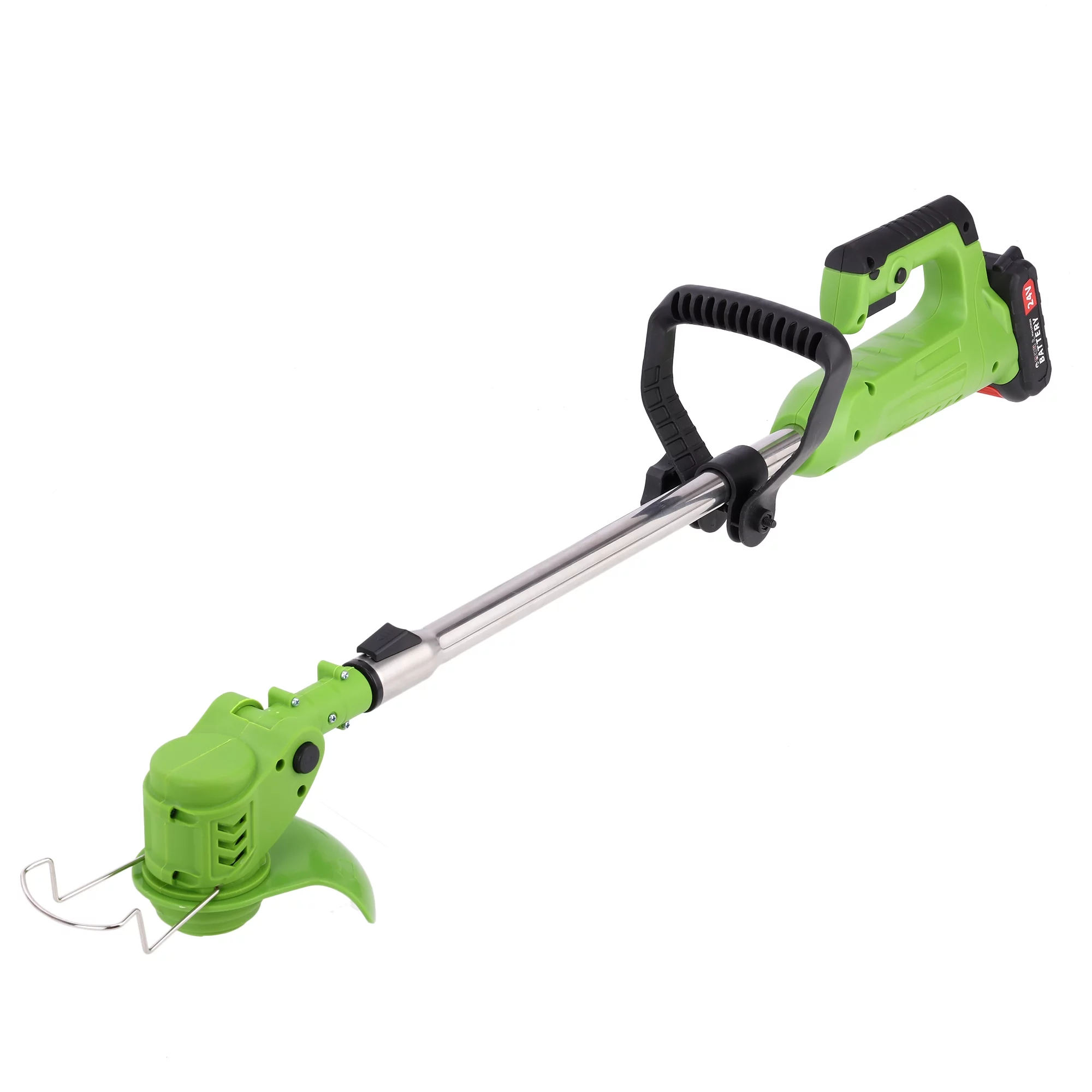 QIYAA Cordless String Trimmer Weed Wacker, 24V Power Grass Trimmer Lawn Edger with 2 Battery, Adjustable Height Weed Eater Tool for Garden and Yard (Green)