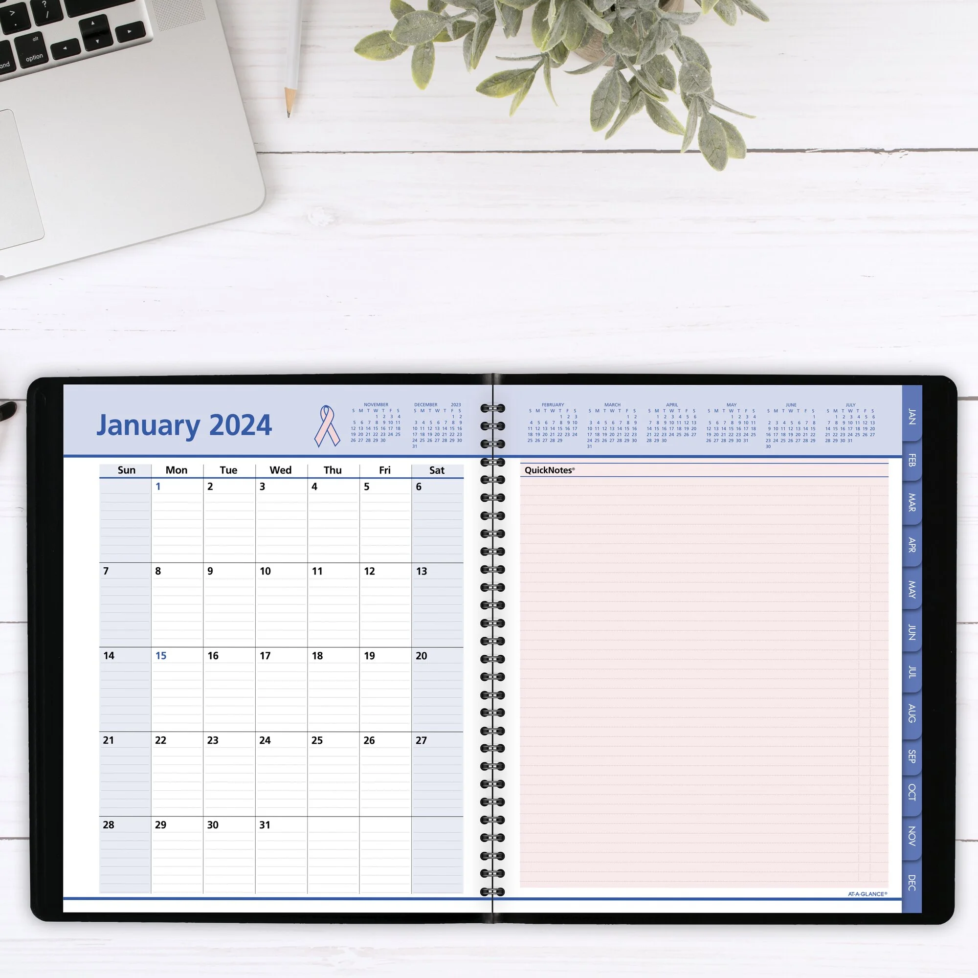 AT-A-GLANCE QuickNotes City of Hope 2024 Weekly Monthly Appointment Book Planner