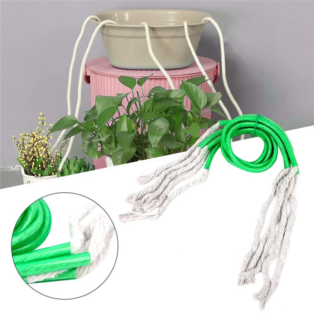 MVNSFEW Mini Flower Pot 5PCS Self-Watering Line Wick-Cord Cotton Rope for Indoor Potted Garden